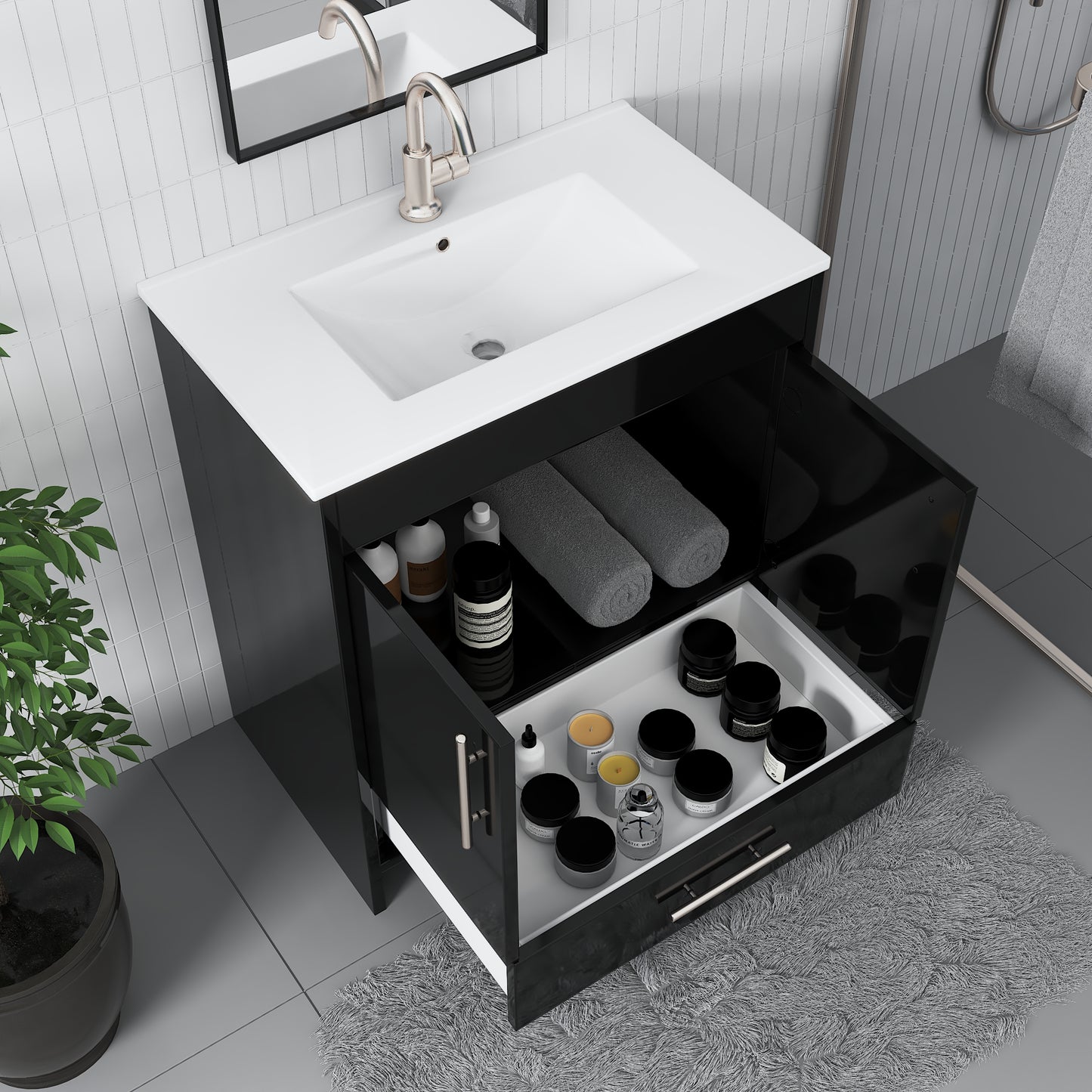 Pacific 32" Bathroom Vanity with Ceramic integrated counter top