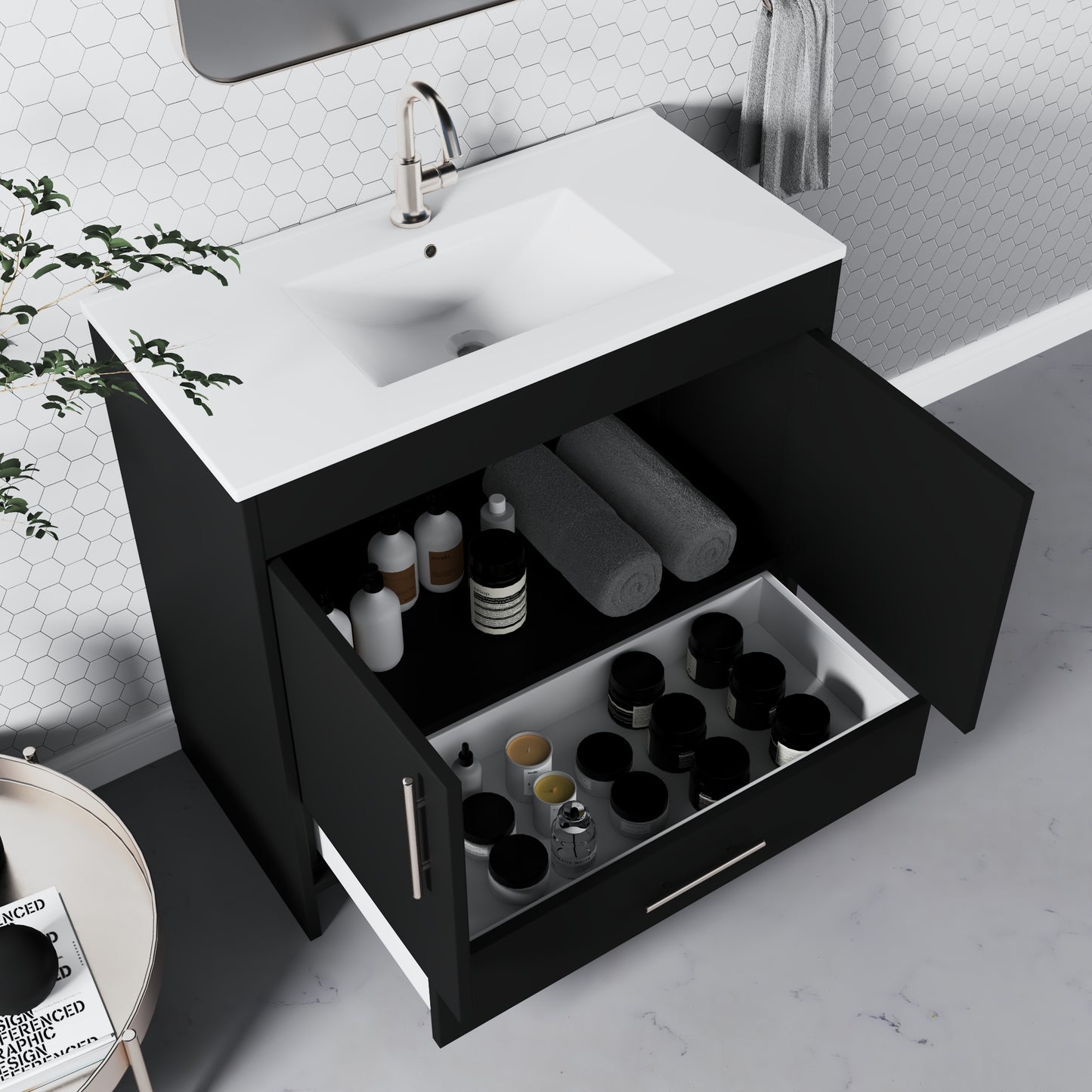 Pacific 36" Bathroom Vanity with Ceramic integrated counter top