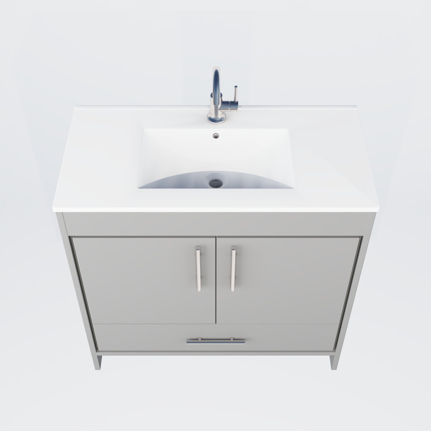 Pacific 36" Bathroom Vanity with Ceramic integrated counter top