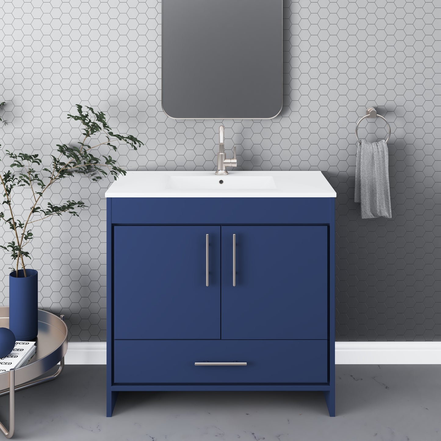 Pacific 36" Bathroom Vanity with Ceramic integrated counter top