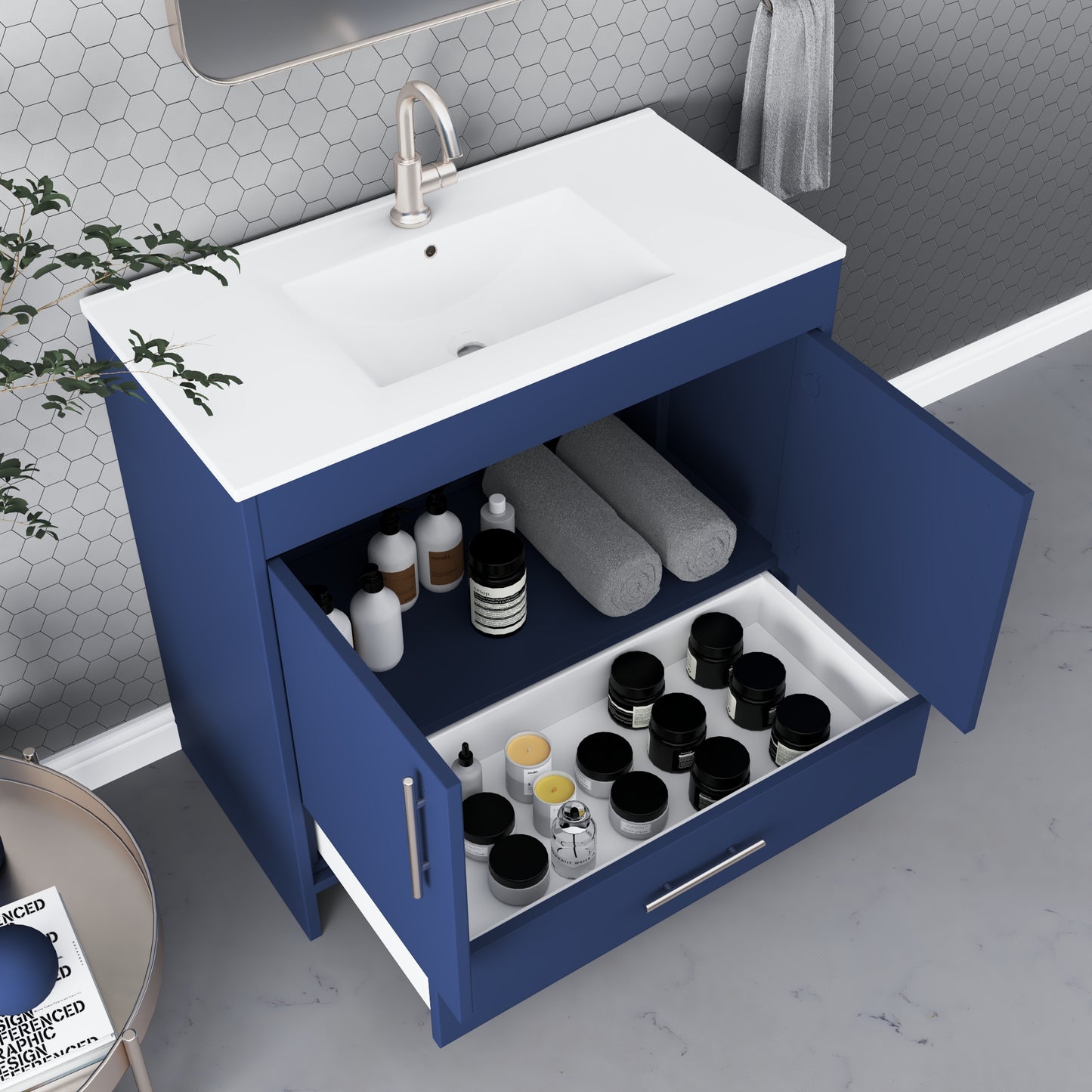 Pacific 36" Bathroom Vanity with Ceramic integrated counter top