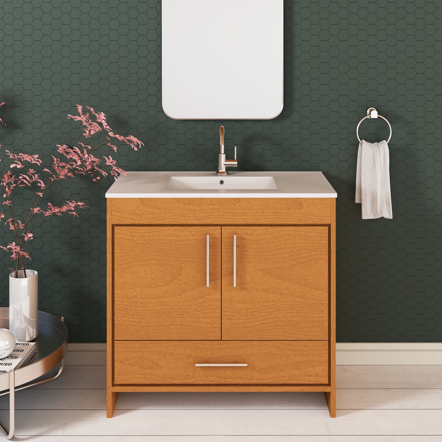 Pacific 36" Bathroom Vanity with Ceramic integrated counter top