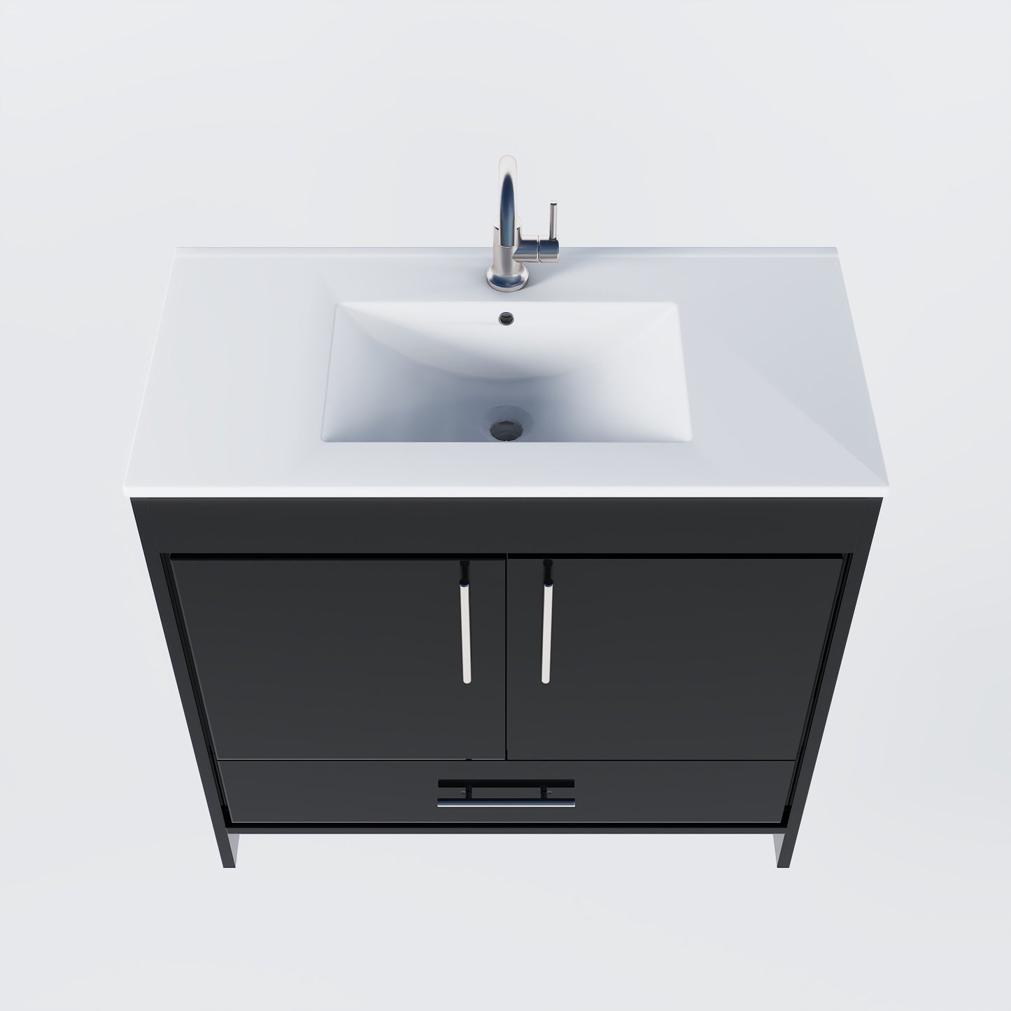 Pacific 36" Bathroom Vanity with Ceramic integrated counter top