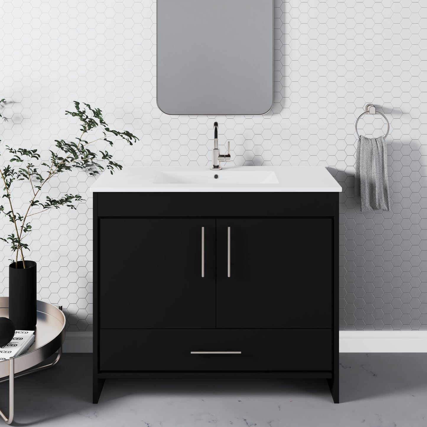 Pacific 40" Bathroom Vanity with Ceramic integrated counter top
