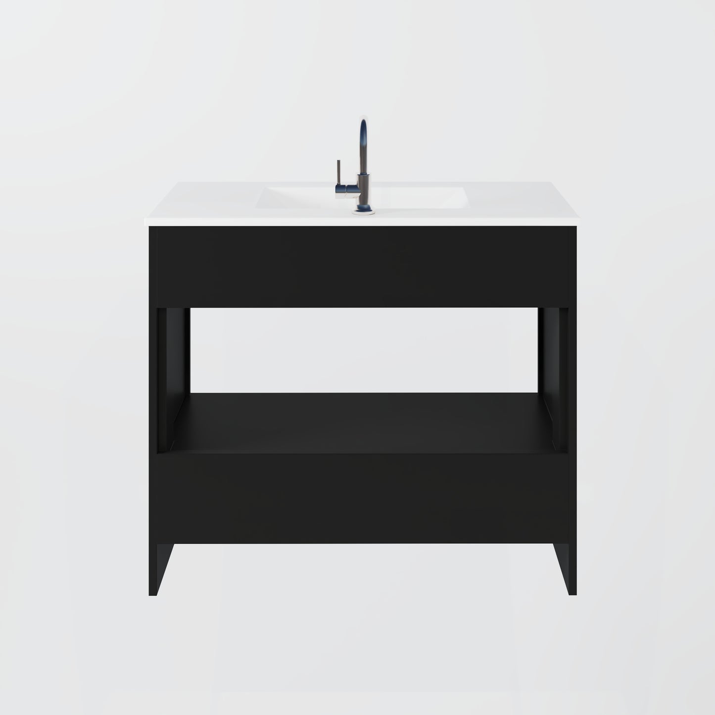 Pacific 40" Bathroom Vanity with Ceramic integrated counter top