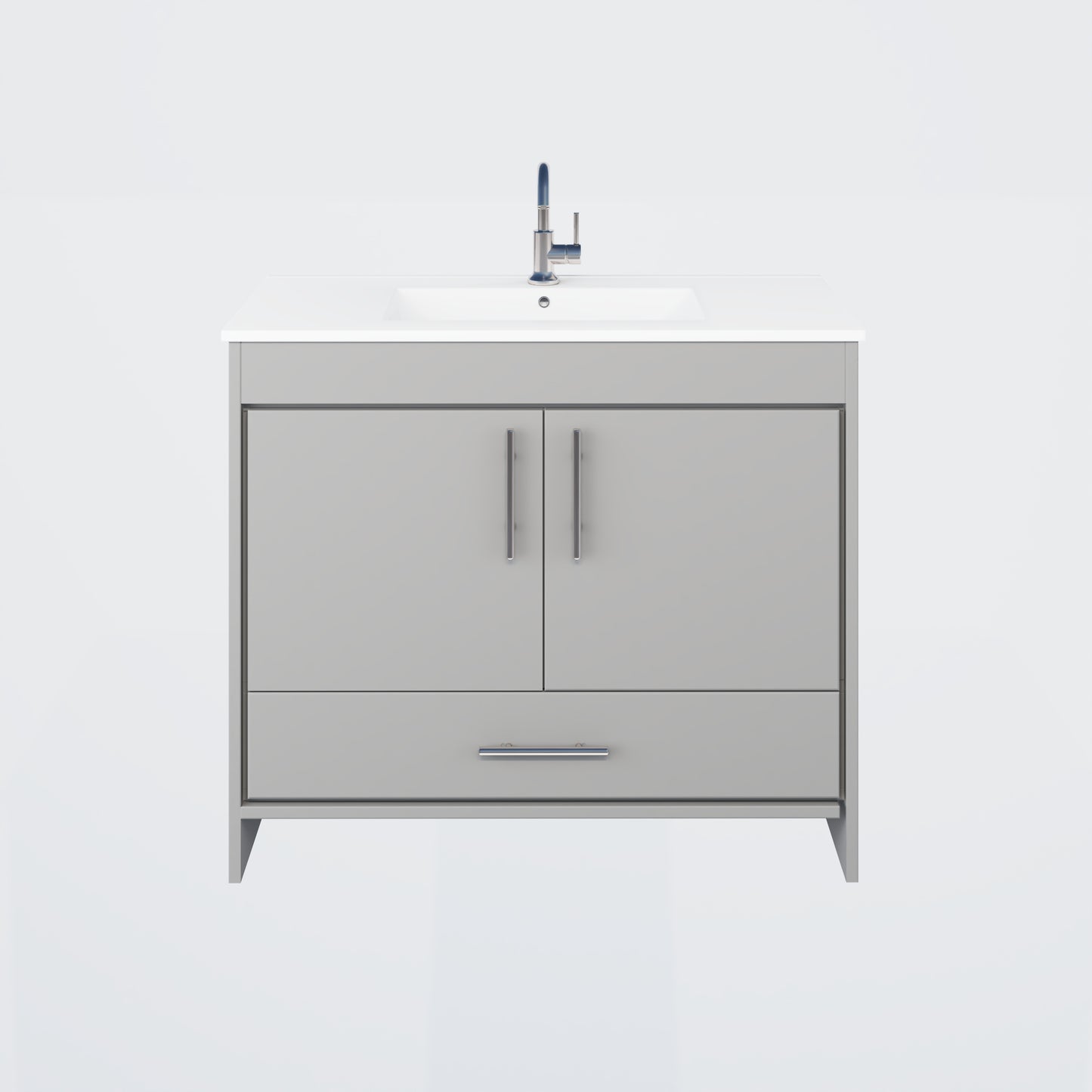Pacific 40" Bathroom Vanity with Ceramic integrated counter top