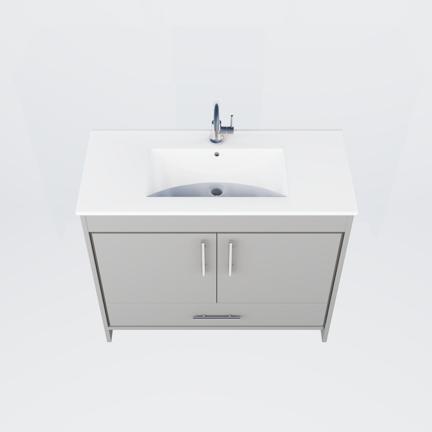 Pacific 40" Bathroom Vanity with Ceramic integrated counter top