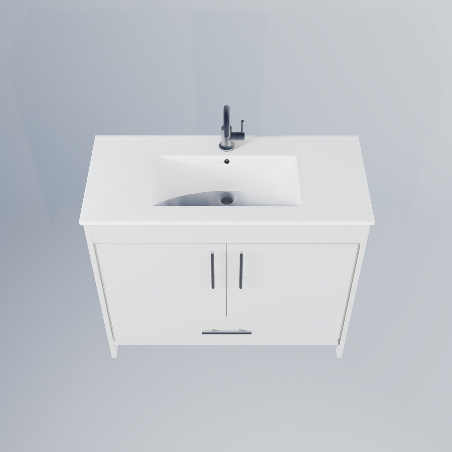 Pacific 40" Bathroom Vanity with Ceramic integrated counter top