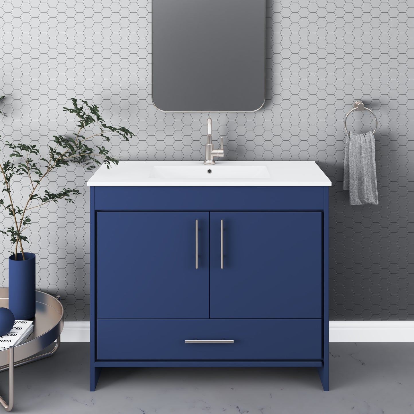 Pacific 40" Bathroom Vanity with Ceramic integrated counter top