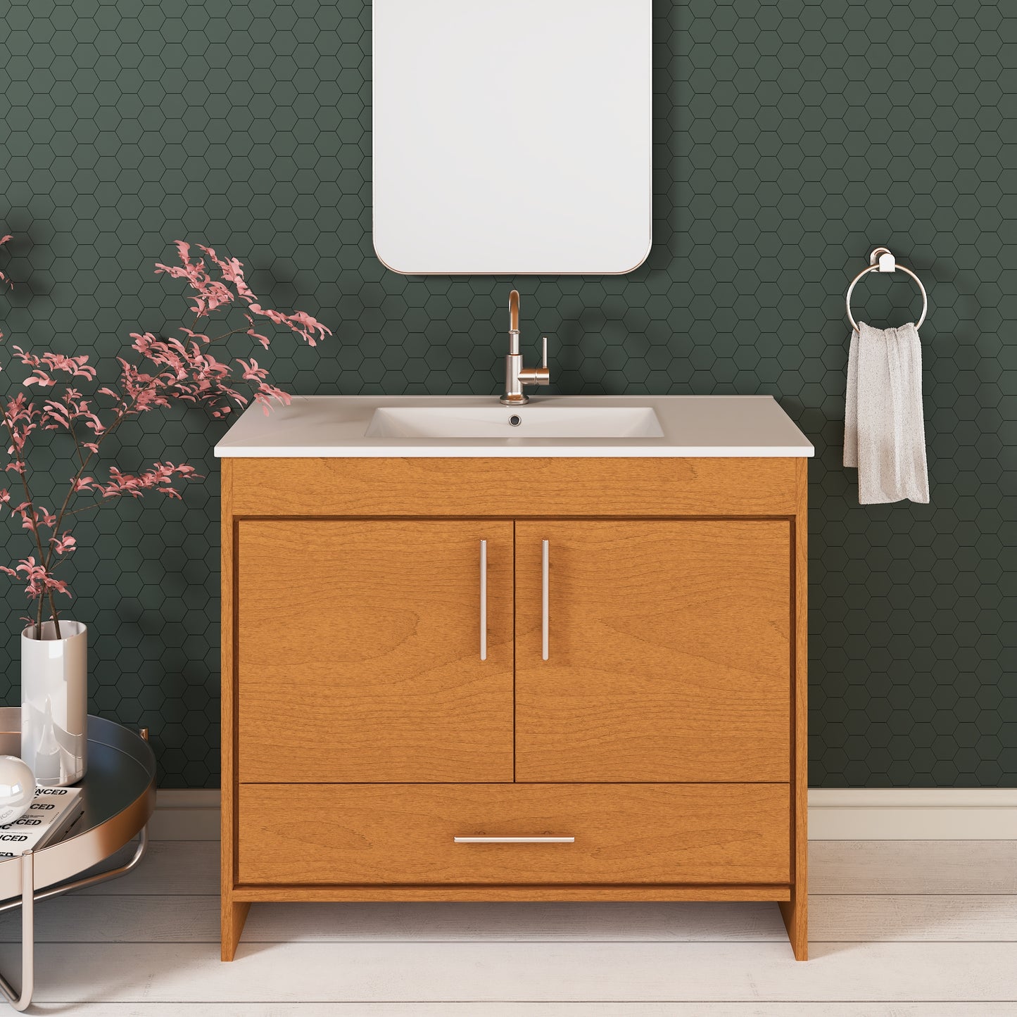 Pacific 40" Bathroom Vanity with Ceramic integrated counter top