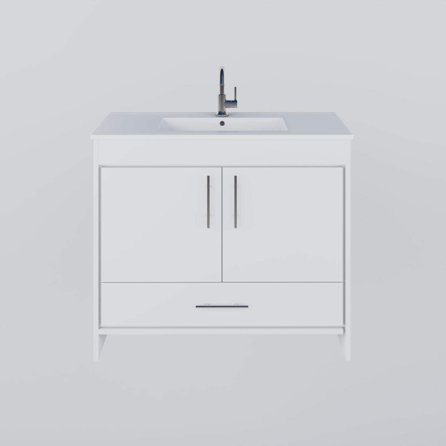 Pacific 40" Bathroom Vanity with Ceramic integrated counter top
