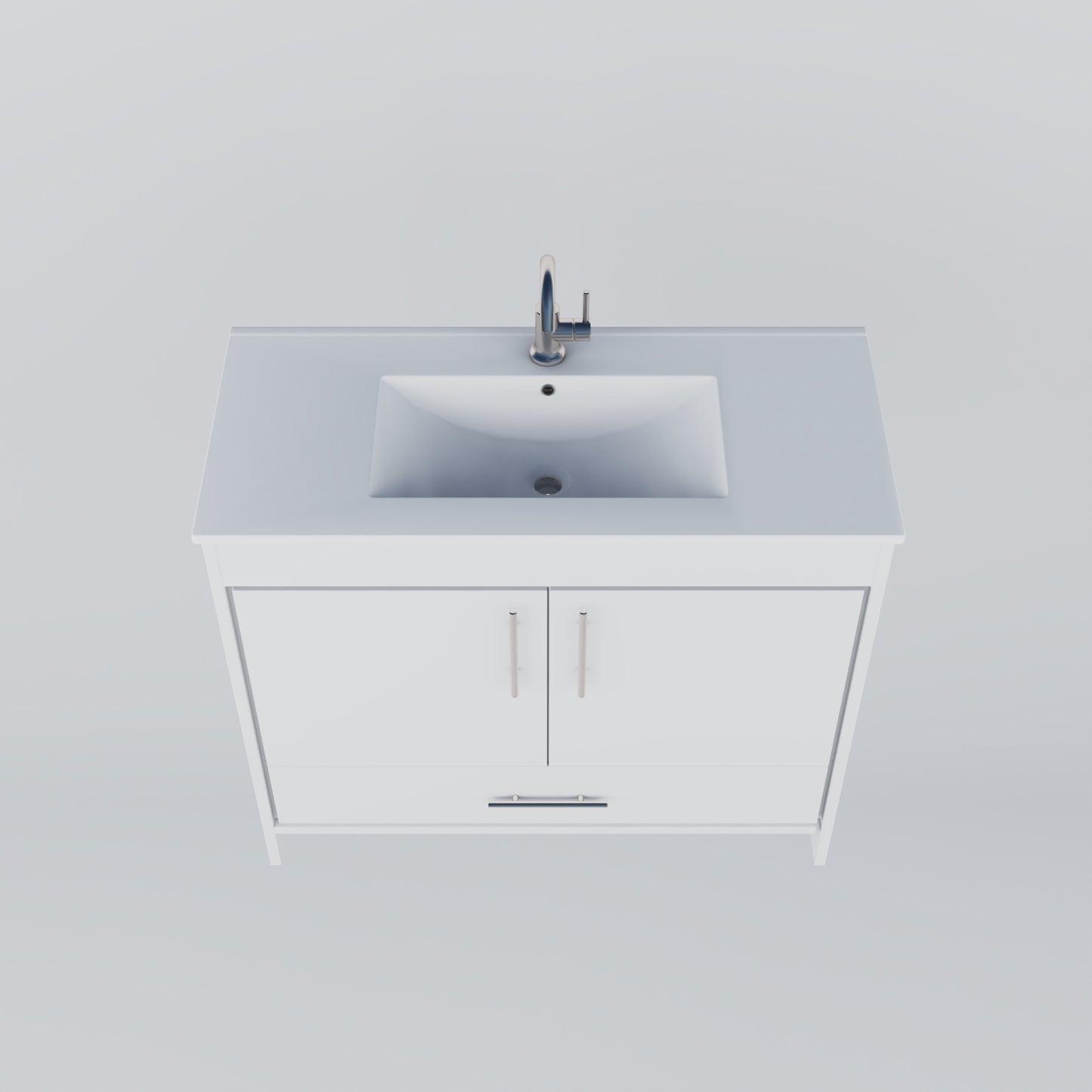 Pacific 40" Bathroom Vanity with Ceramic integrated counter top