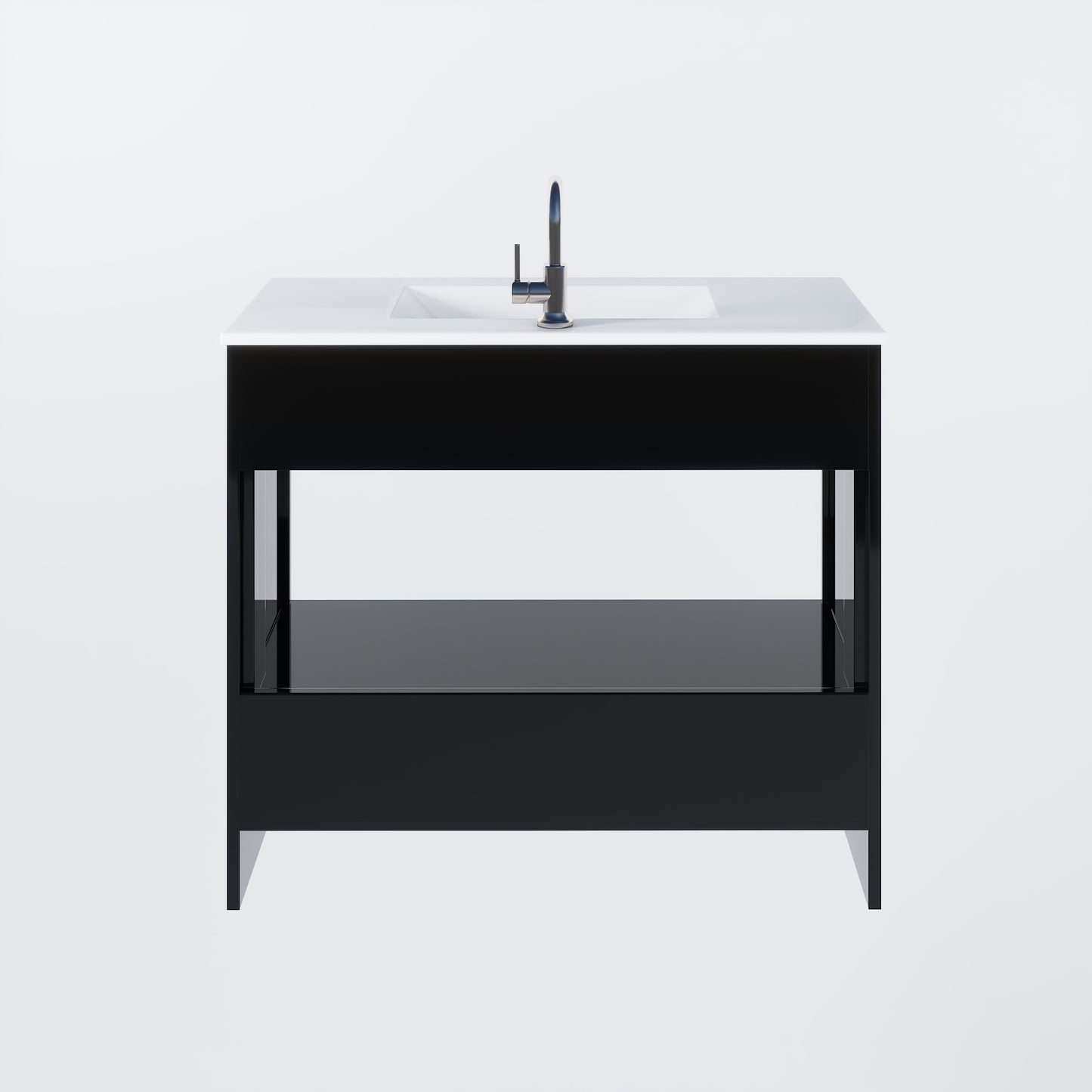 Pacific 40" Bathroom Vanity with Ceramic integrated counter top