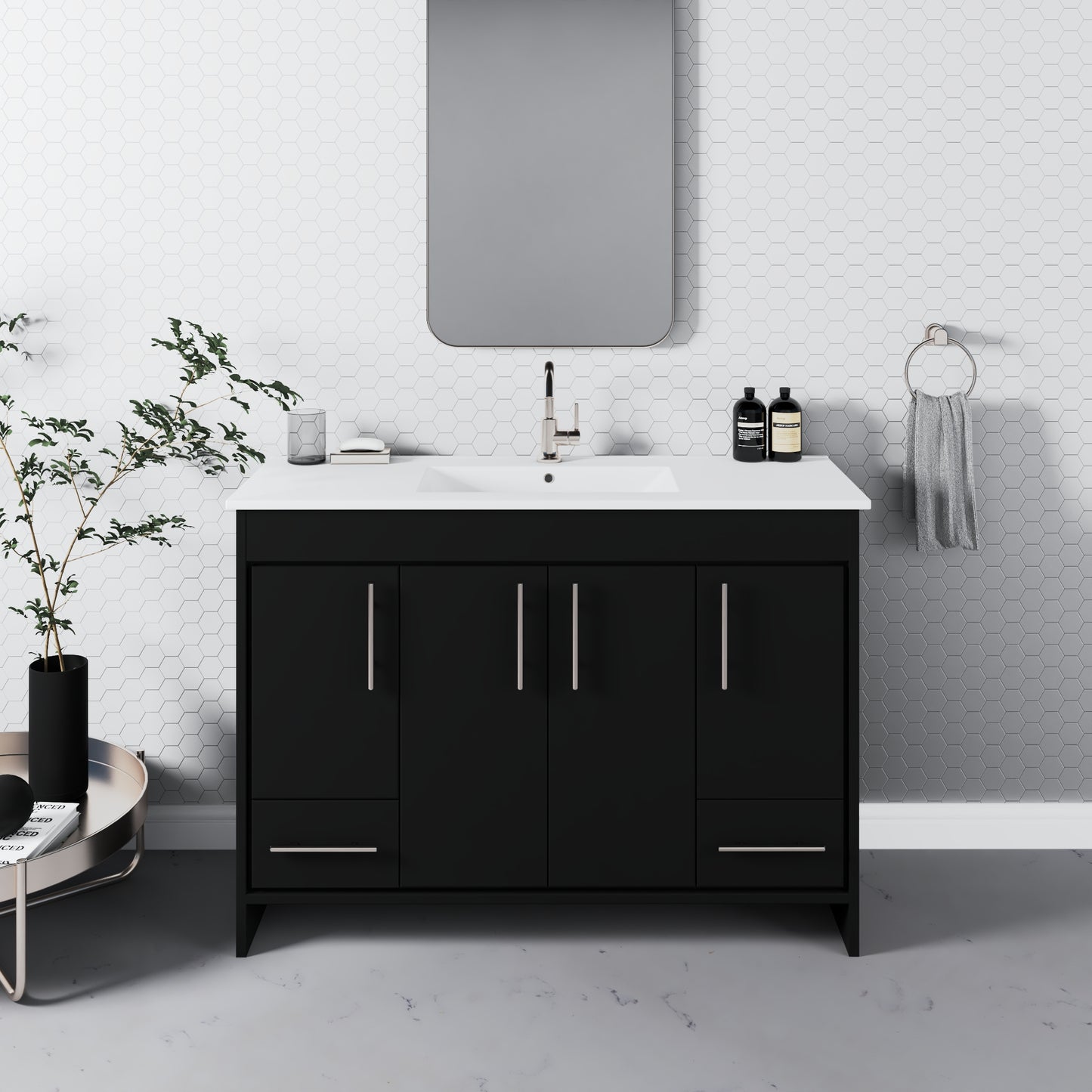 Pacific 48" Bathroom Vanity with Ceramic integrated counter top