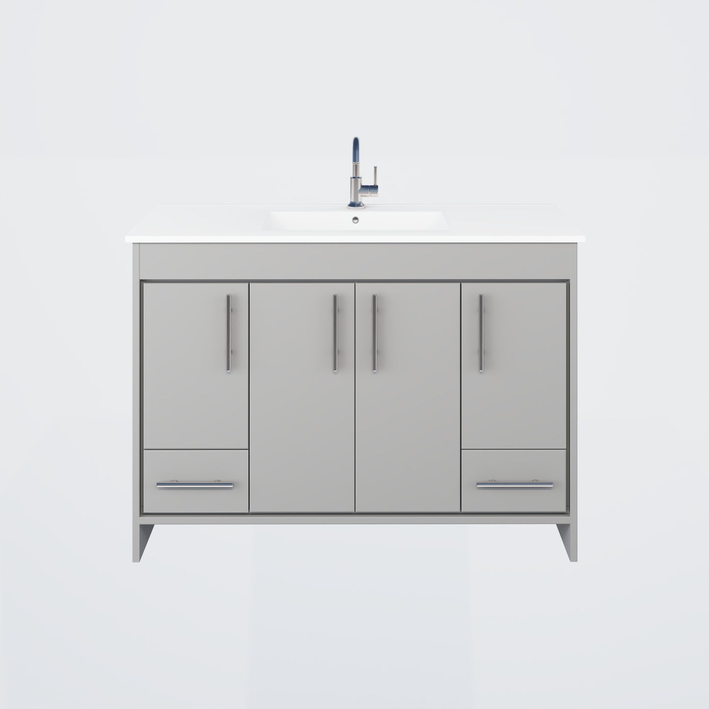 Pacific 48" Bathroom Vanity with Ceramic integrated counter top