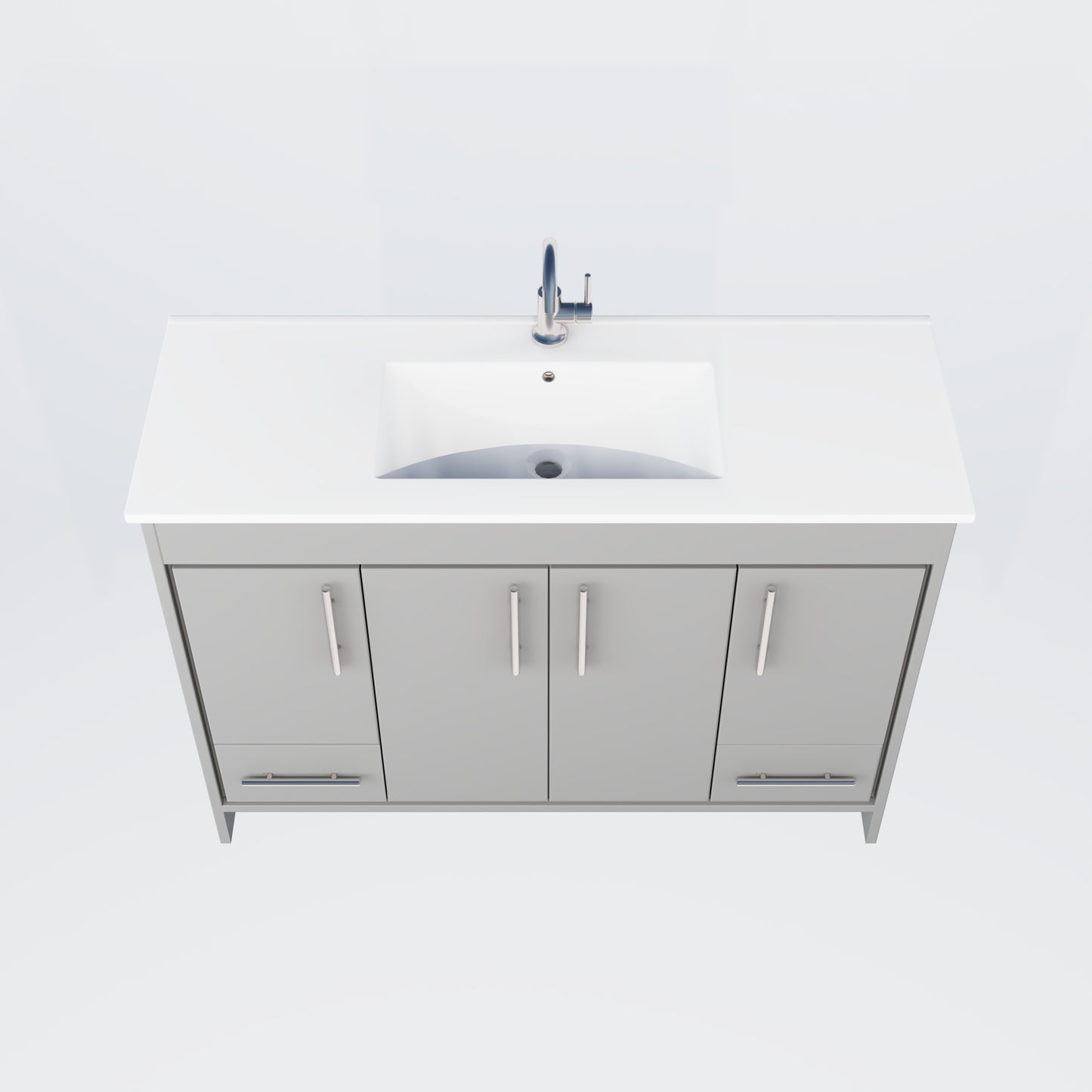 Pacific 48" Bathroom Vanity with Ceramic integrated counter top
