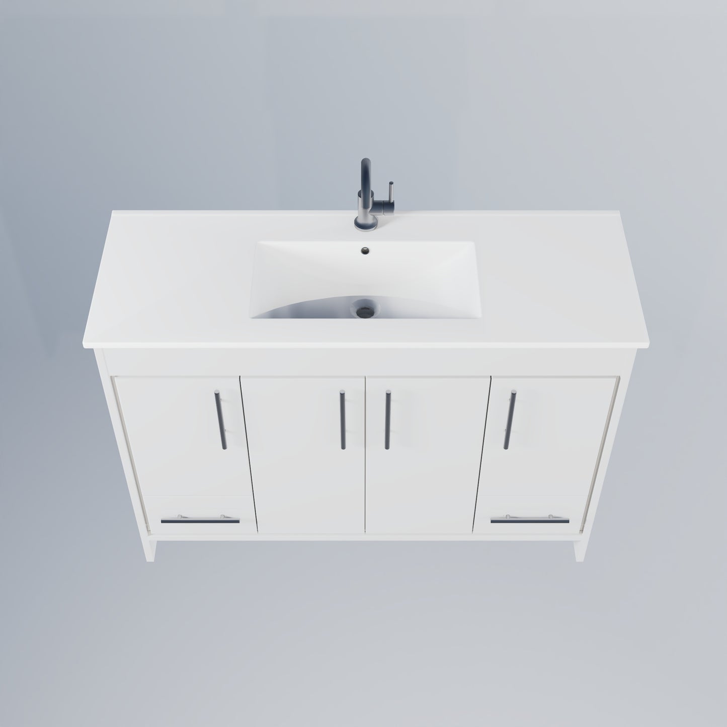 Pacific 48" Bathroom Vanity with Ceramic integrated counter top