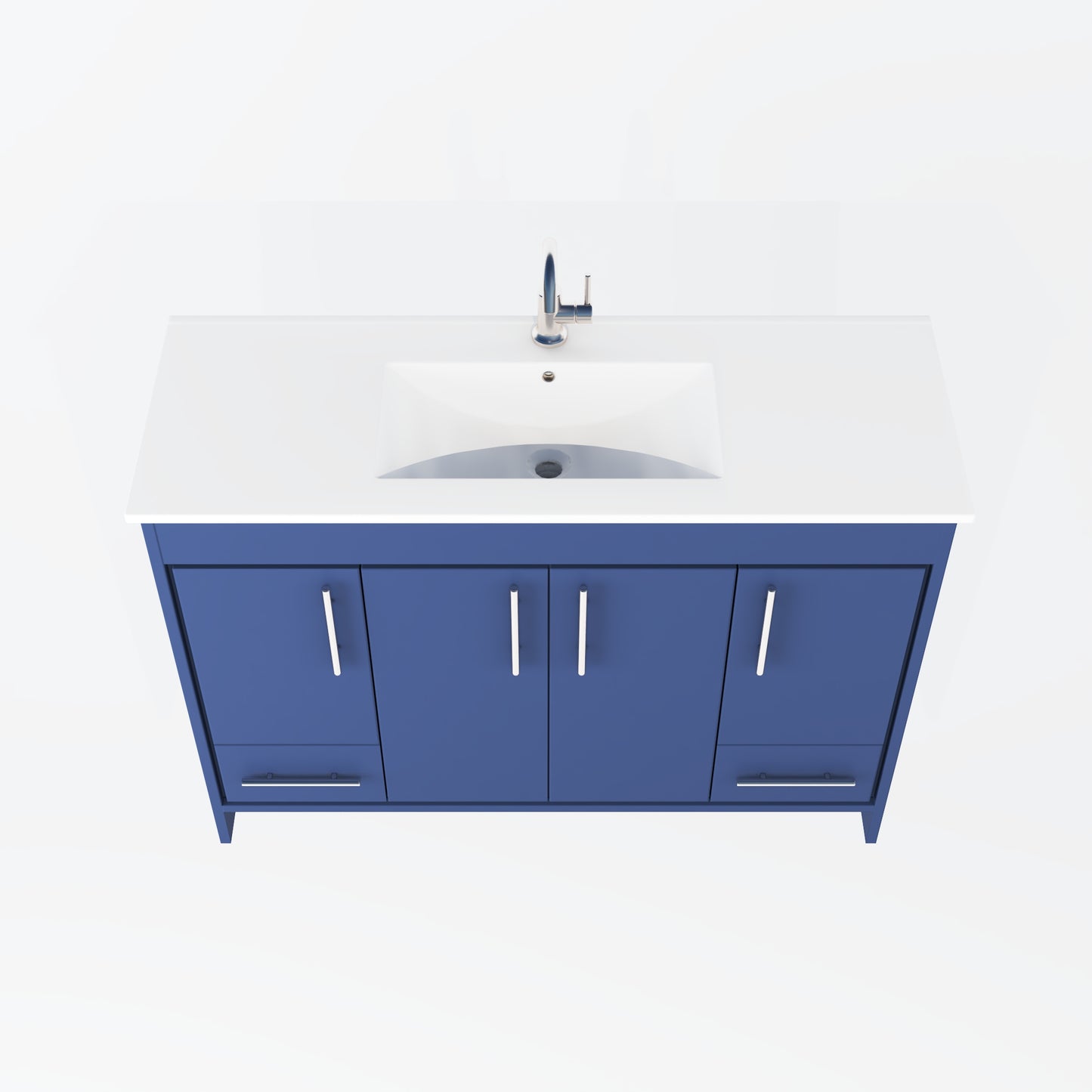 Pacific 48" Bathroom Vanity with Ceramic integrated counter top