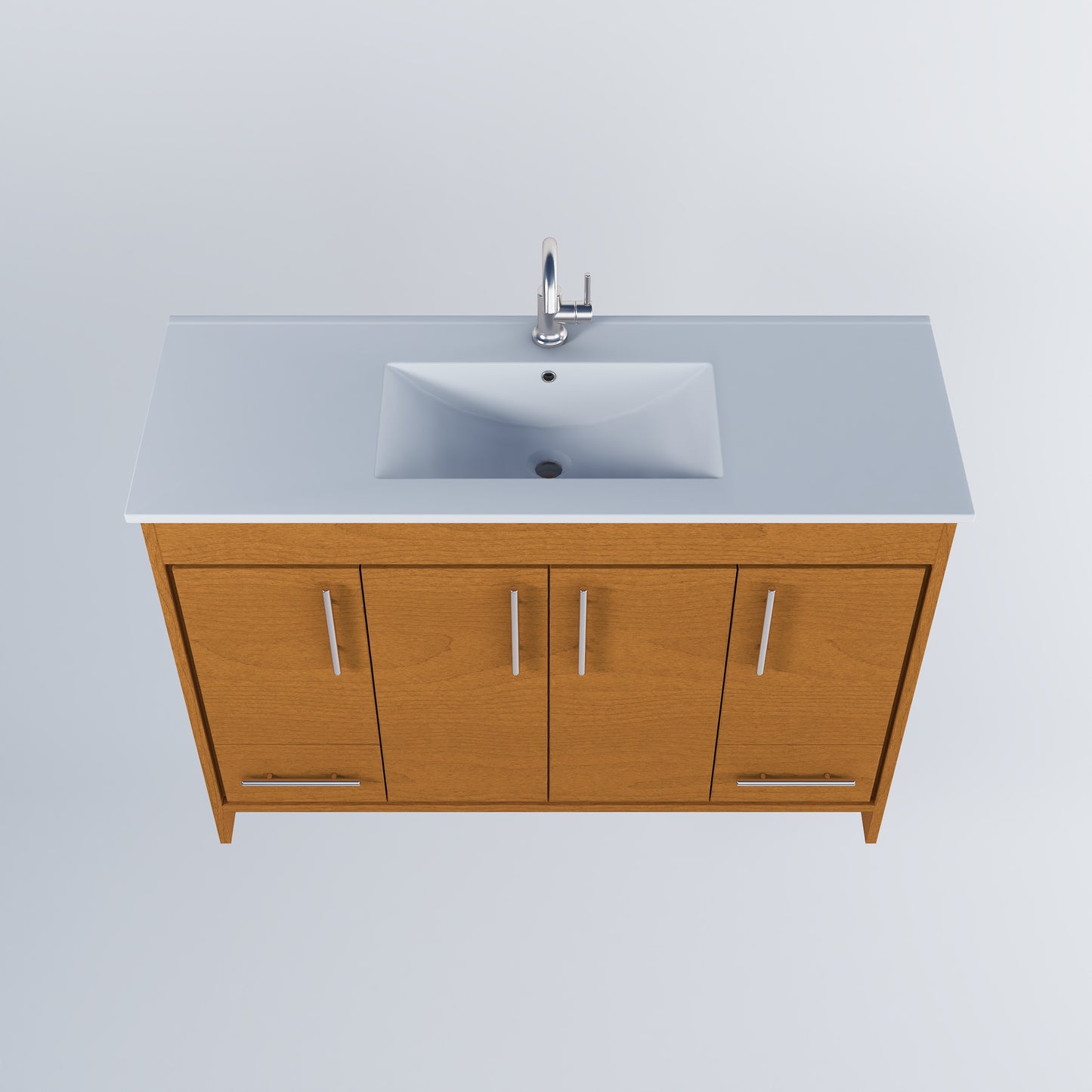 Pacific 48" Bathroom Vanity with Ceramic integrated counter top