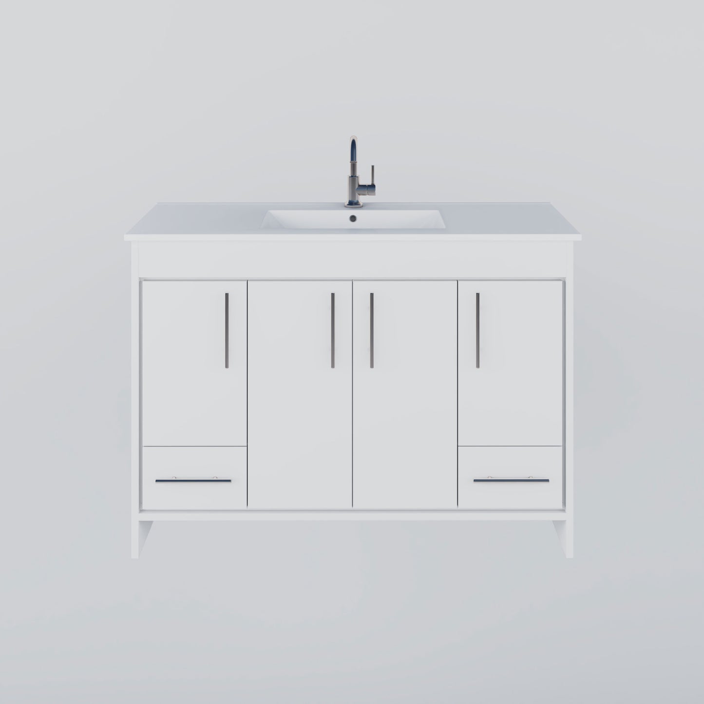 Pacific 48" Bathroom Vanity with Ceramic integrated counter top