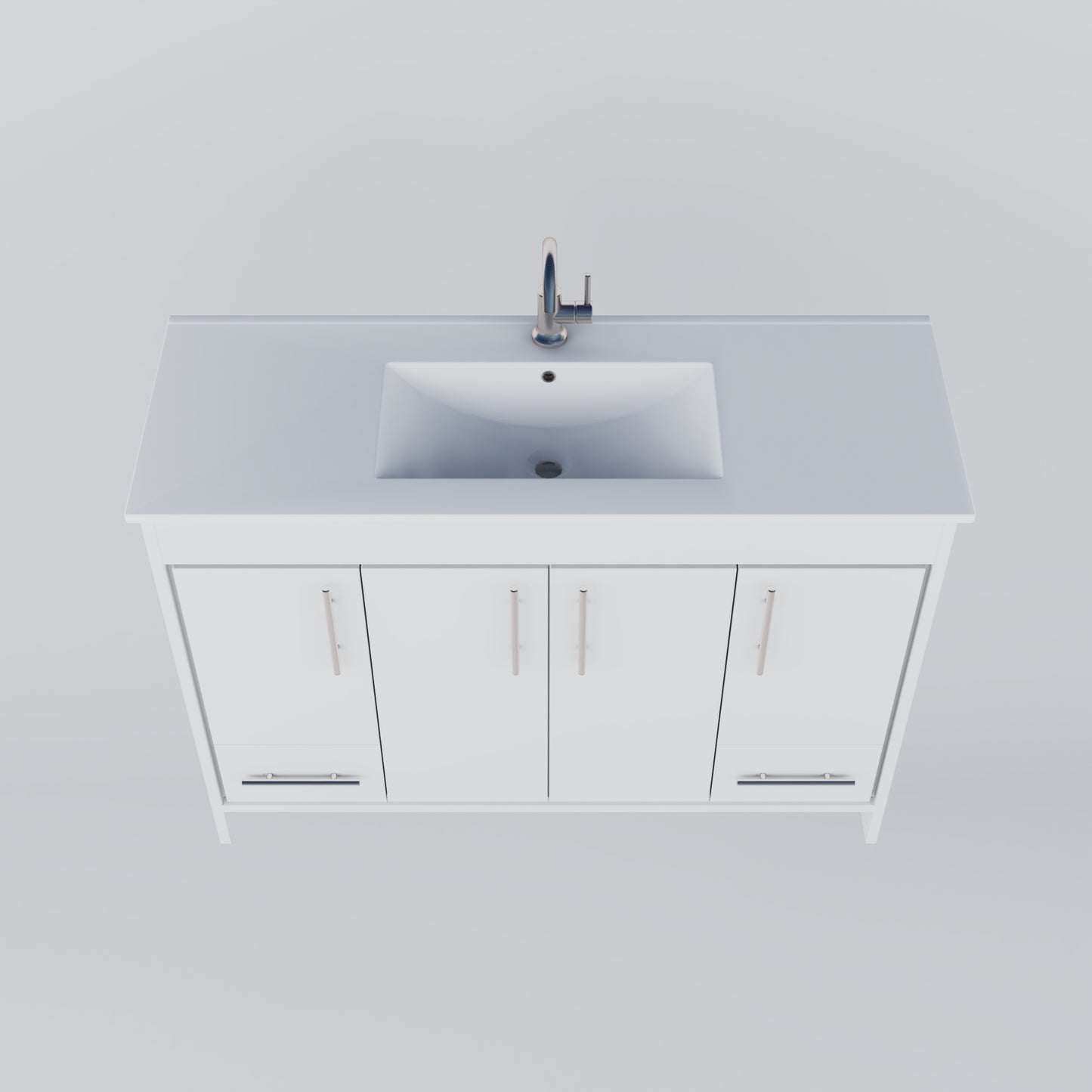 Pacific 48" Bathroom Vanity with Ceramic integrated counter top