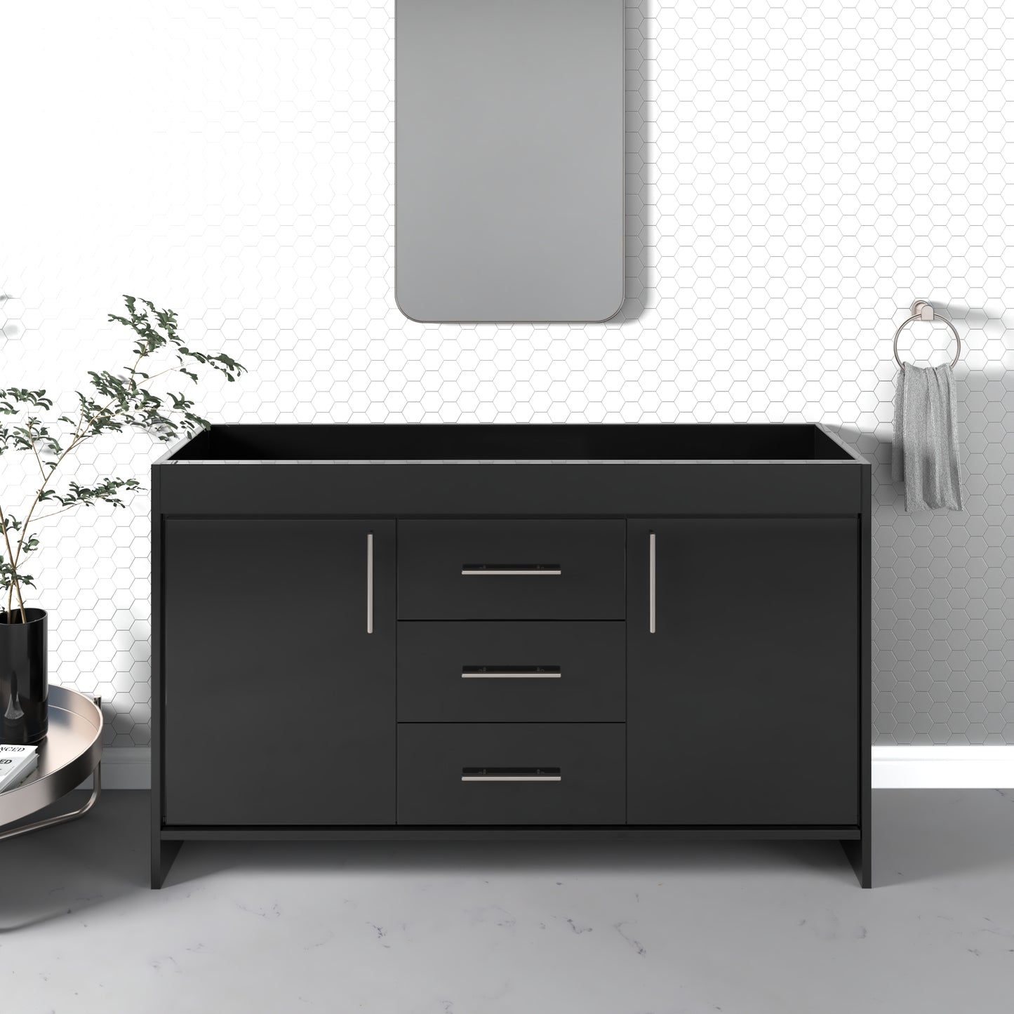 Pacific 60" Double Sink Bathroom Vanity Cabinet Only