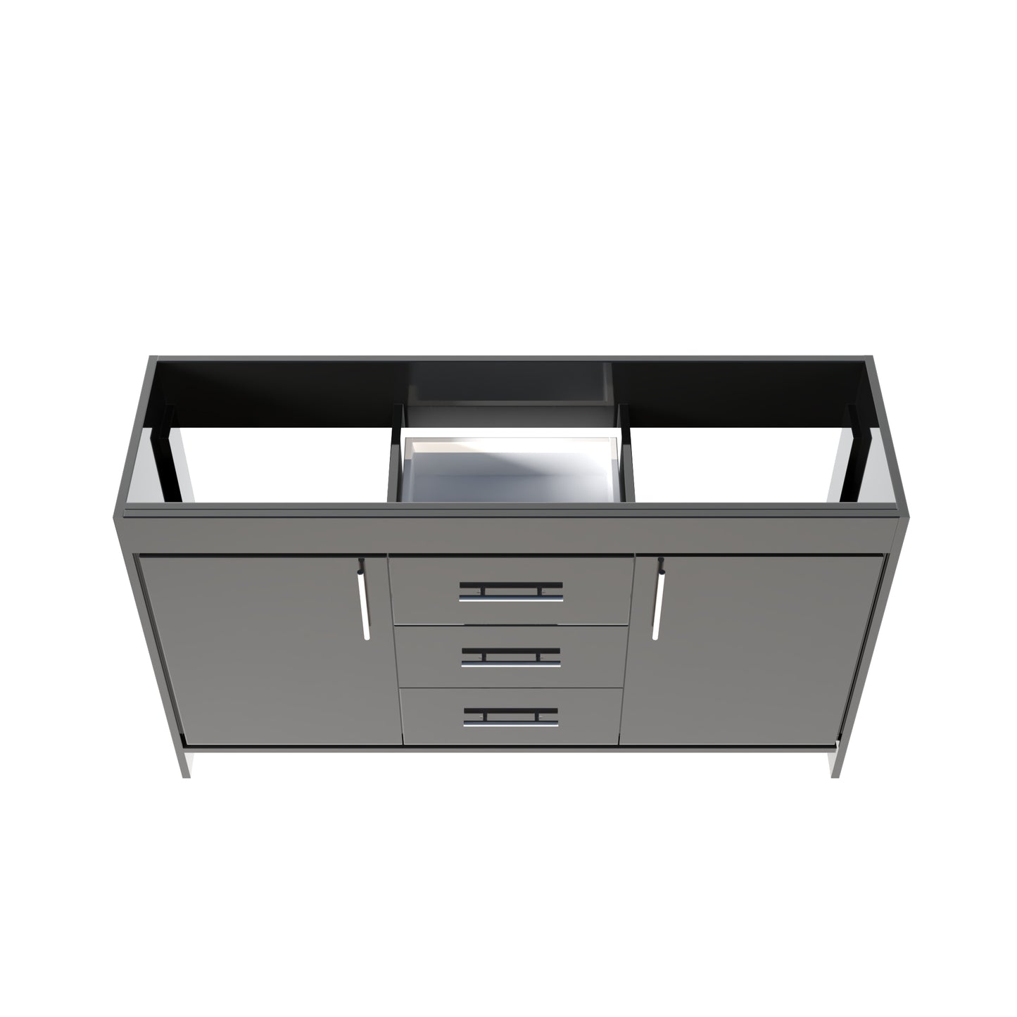 Pacific 60" Double Sink Bathroom Vanity Cabinet Only