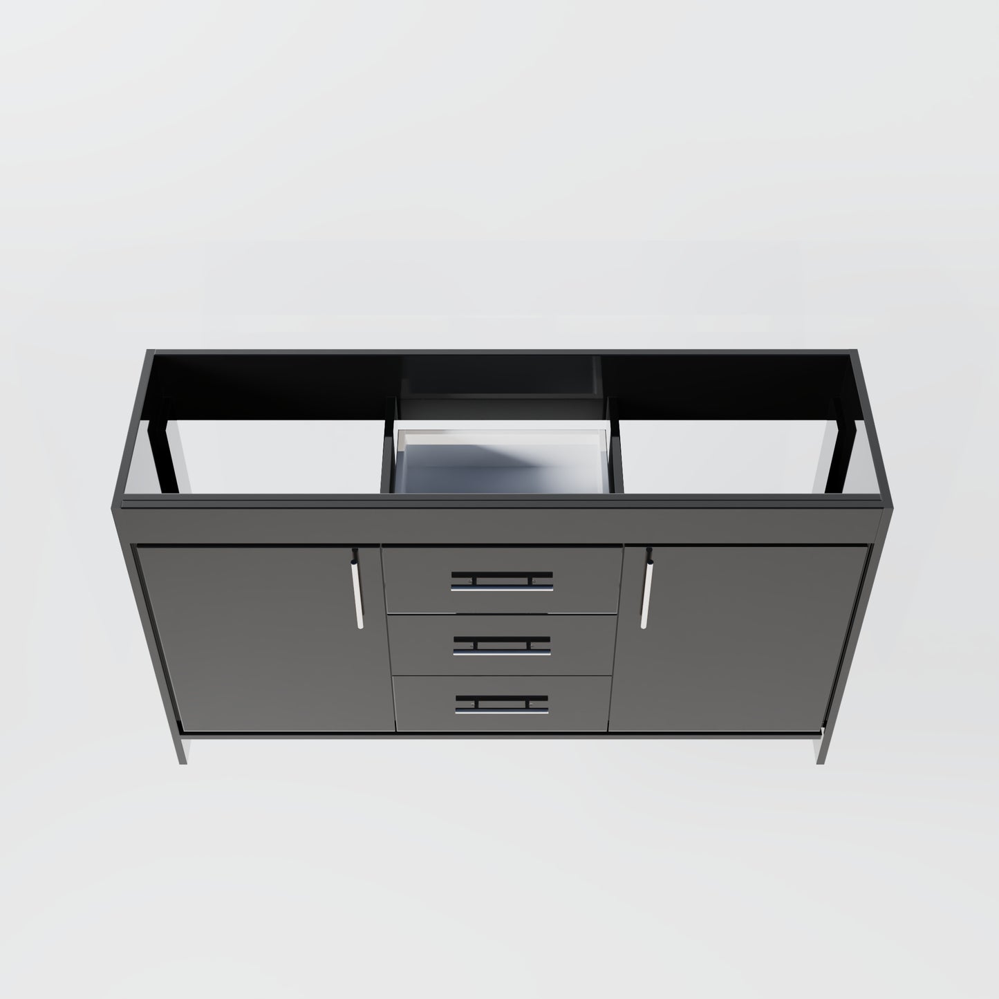 Pacific 60" Double Sink Bathroom Vanity Cabinet Only