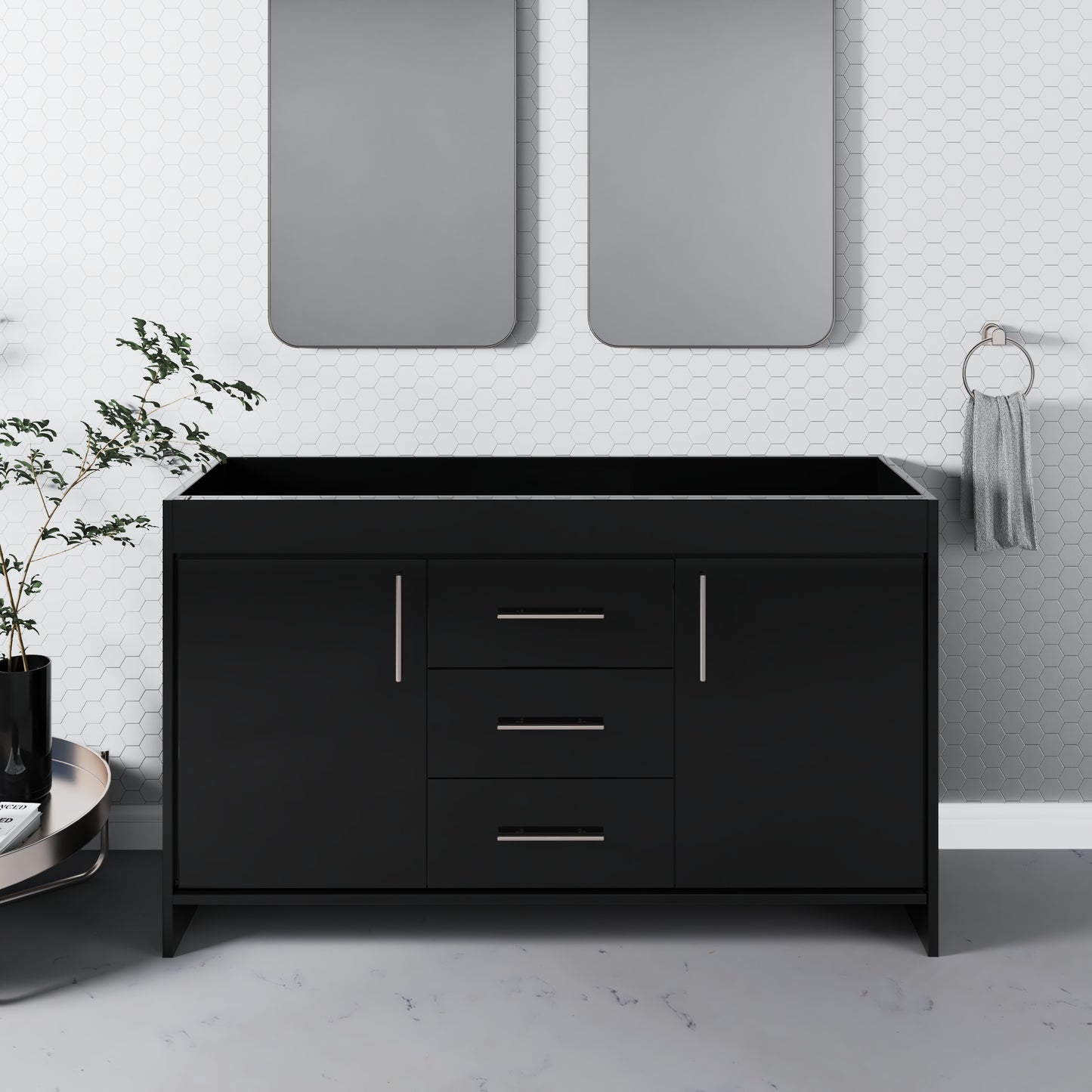 Pacific 60" Double Sink Bathroom Vanity Cabinet Only