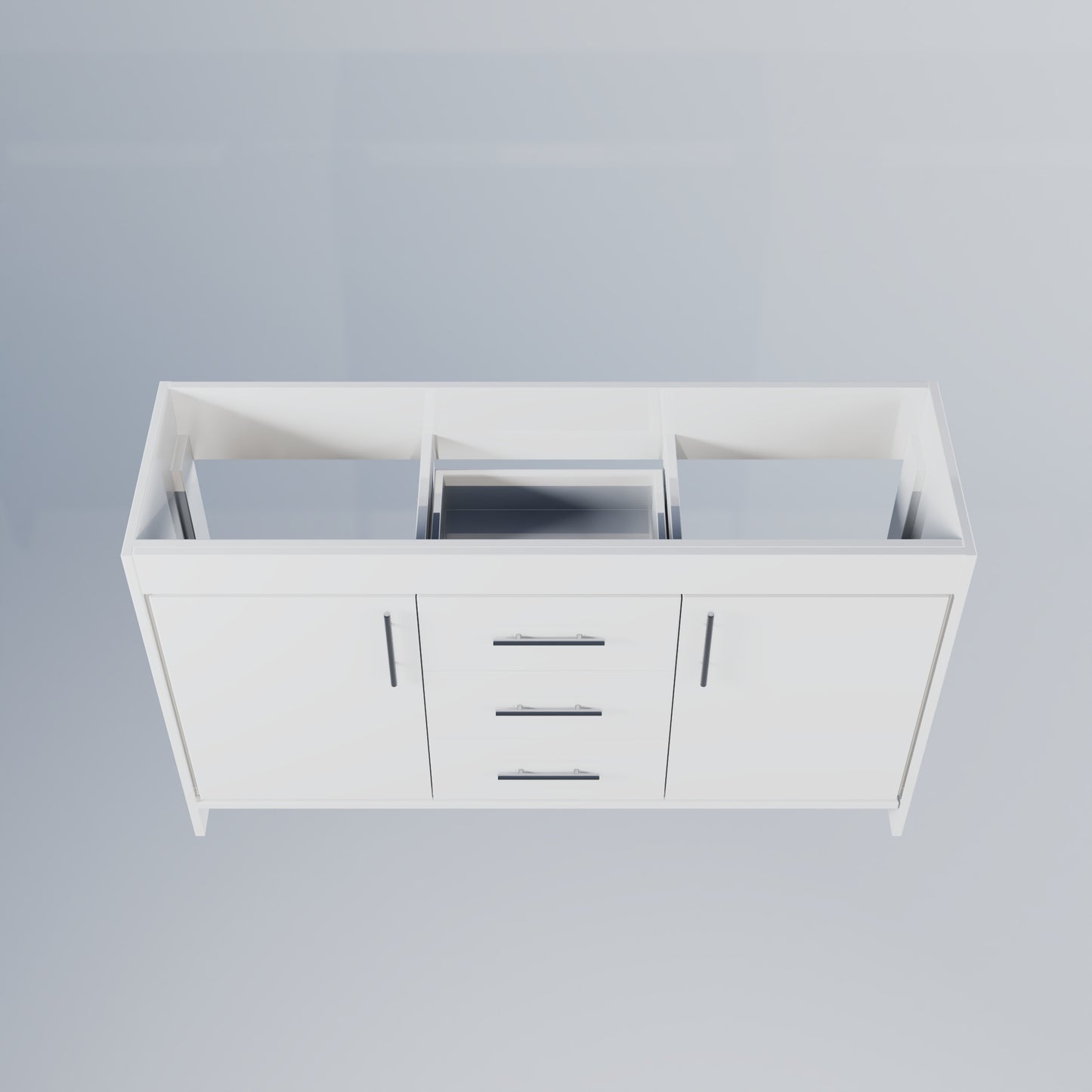 Pacific 60" Double Sink Bathroom Vanity Cabinet Only
