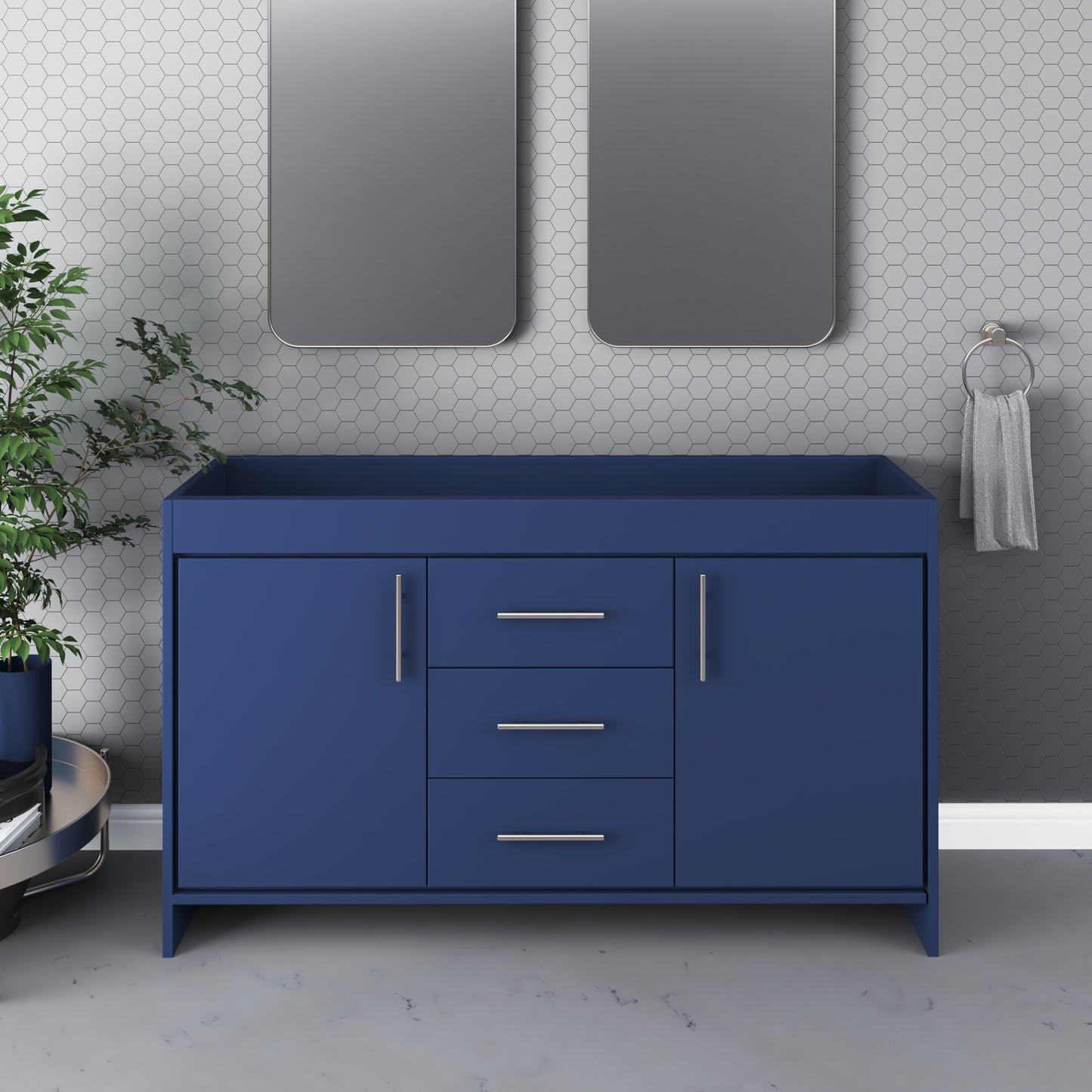 Pacific 60" Double Sink Bathroom Vanity Cabinet Only