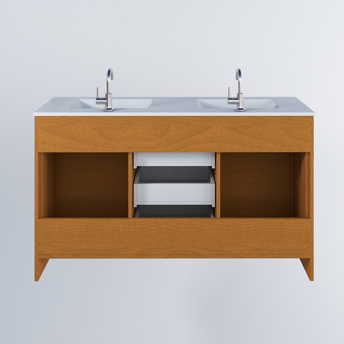 Pacific Double Sink 60" Bathroom Vanity with Ceramic integrated counter top