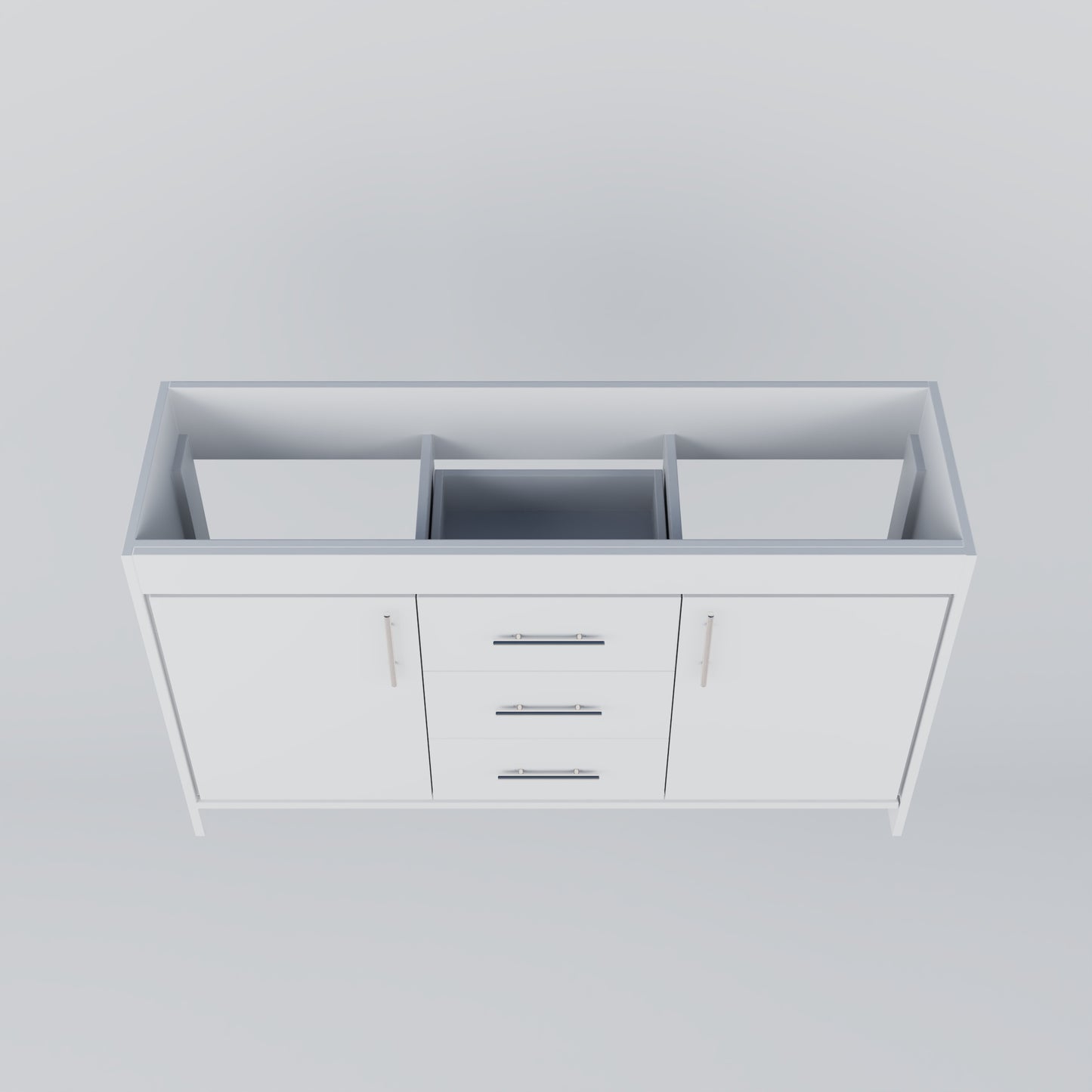 Pacific 60" Double Sink Bathroom Vanity Cabinet Only