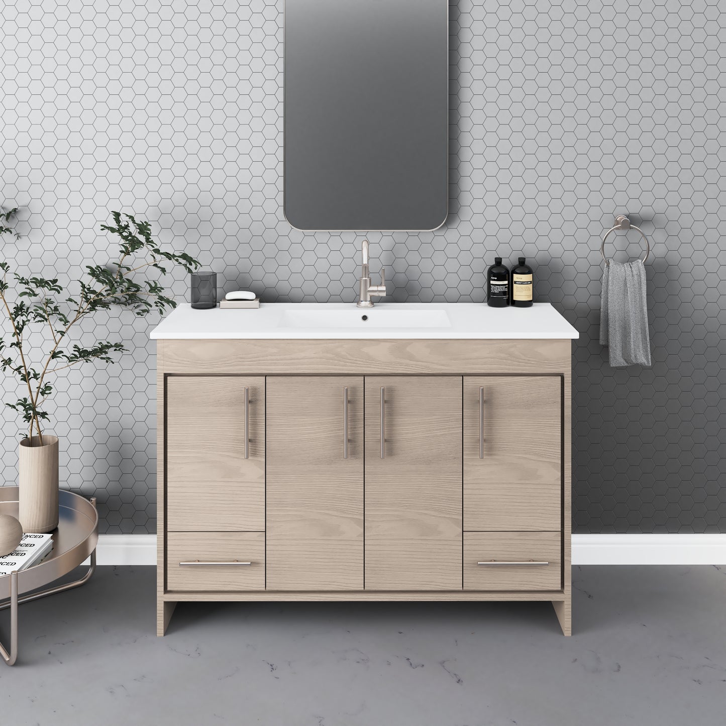 Pacific 48" Bathroom Vanity with Ceramic integrated counter top