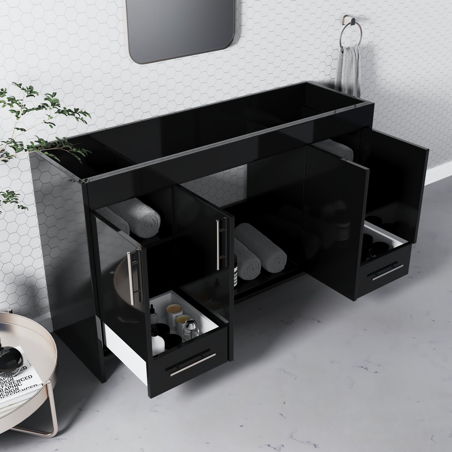Pacific 60" Single Sink Bathroom Vanity Cabinet Only