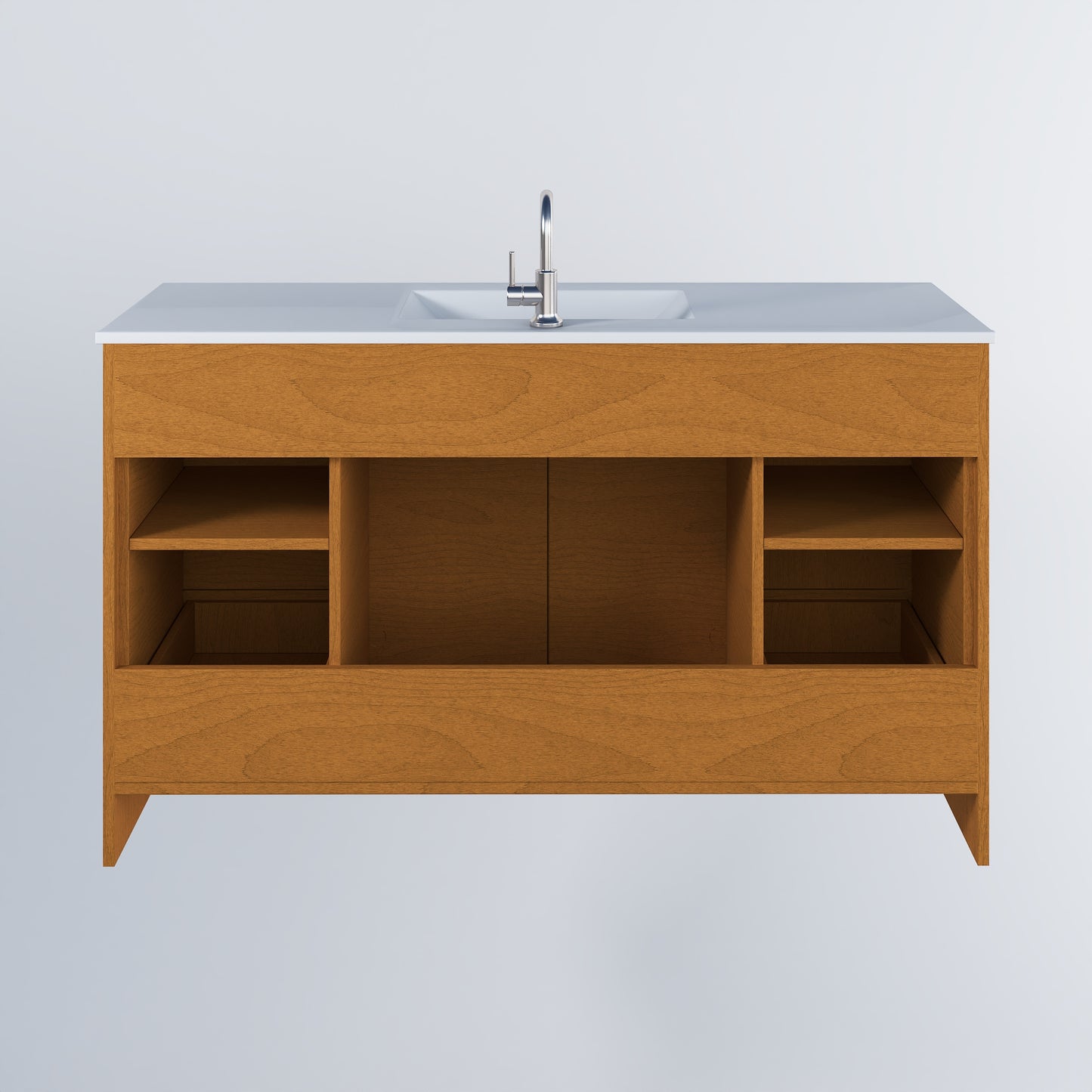 Pacific Single Sink 60" Bathroom Vanity with Ceramic integrated counter top