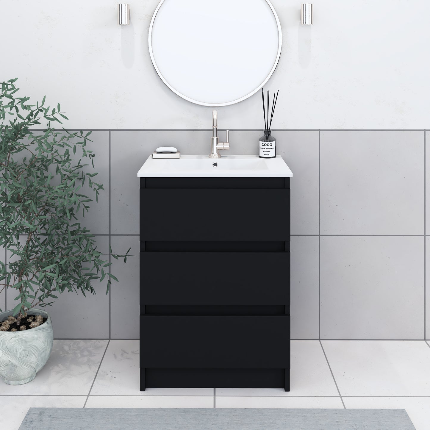 Pepper 24" Bathroom Vanity with integrated counter top