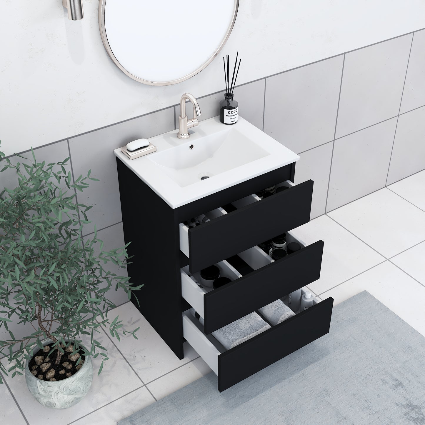 Pepper 24" Bathroom Vanity with integrated counter top