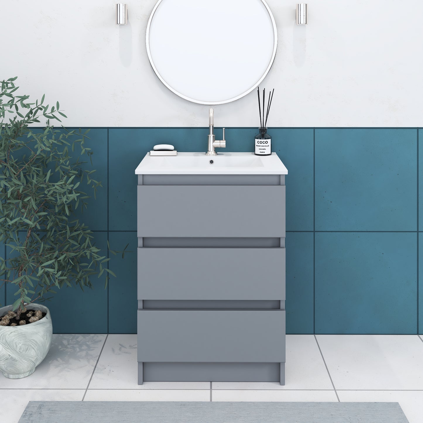 Pepper 24" Bathroom Vanity with integrated counter top