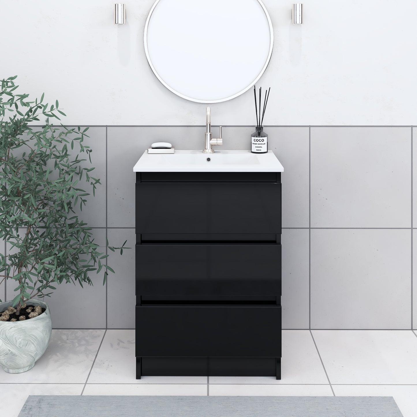 Pepper 24" Bathroom Vanity with integrated counter top