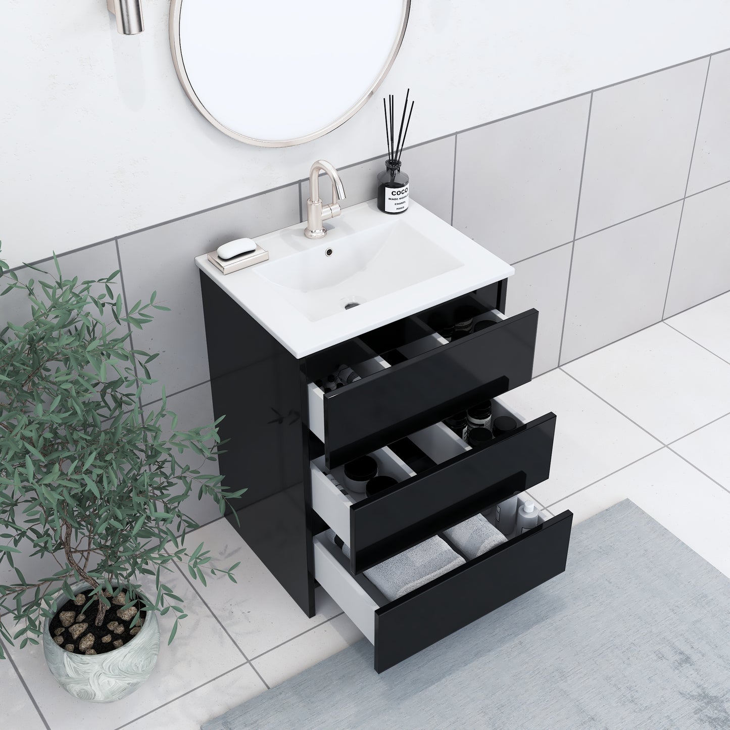 Pepper 24" Bathroom Vanity with integrated counter top