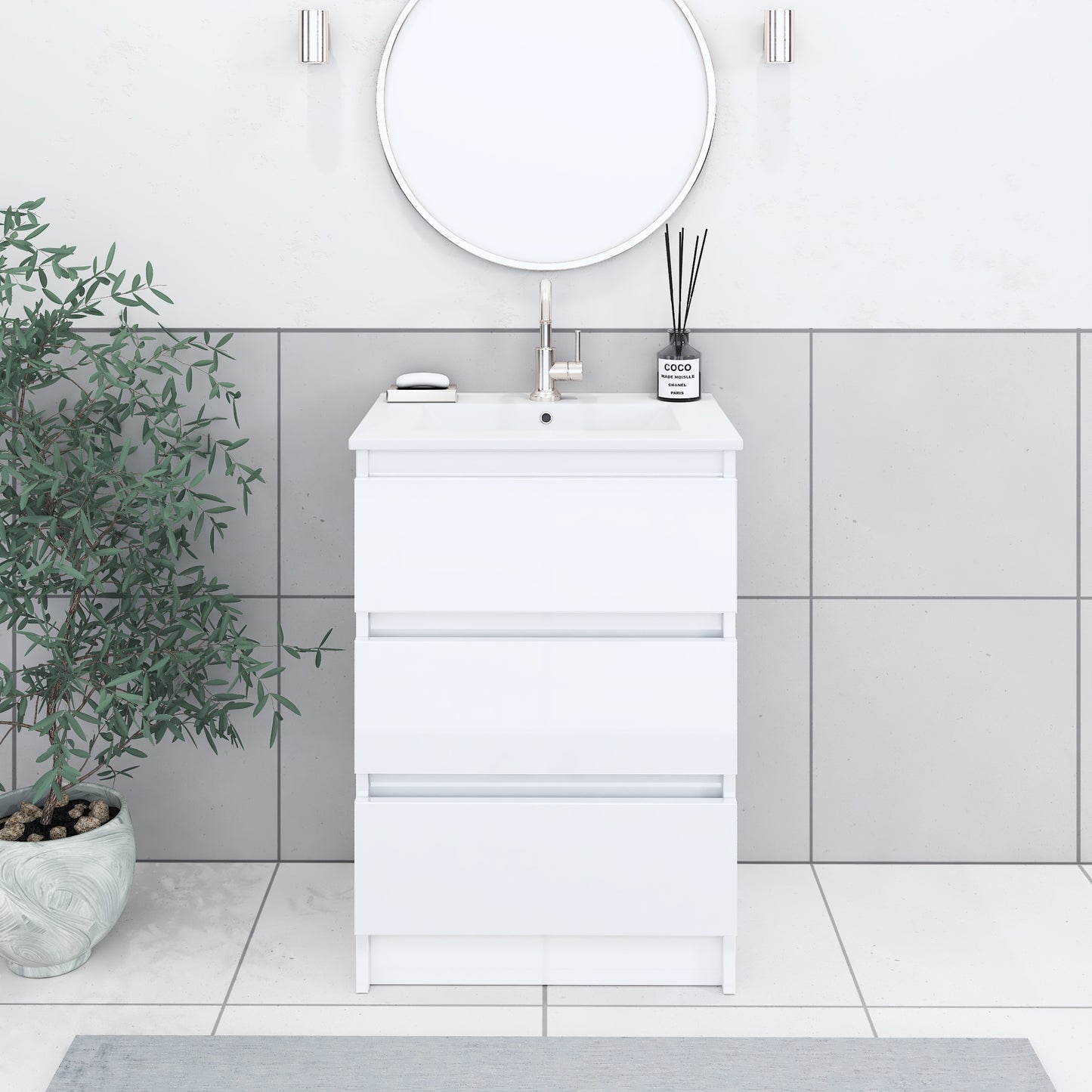 Pepper 24" Bathroom Vanity with integrated counter top
