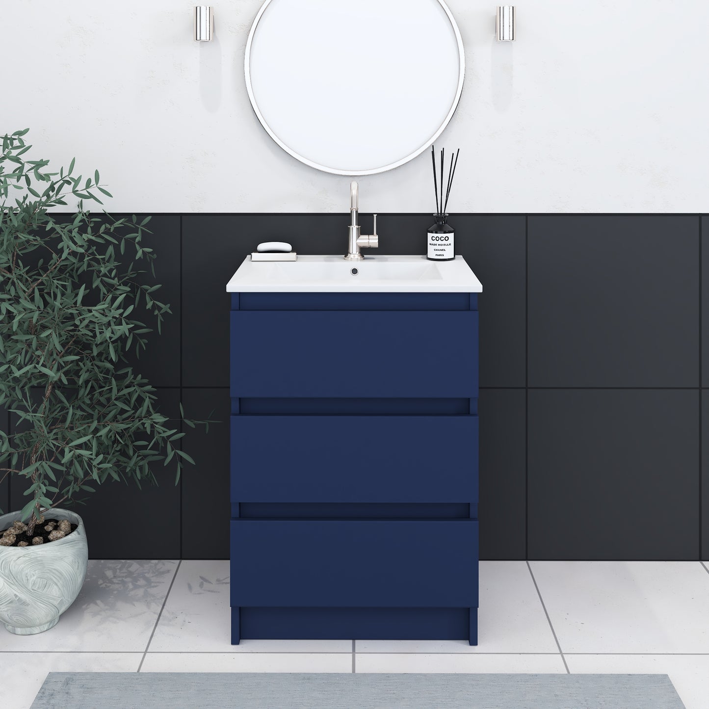 Pepper 24" Bathroom Vanity with integrated counter top