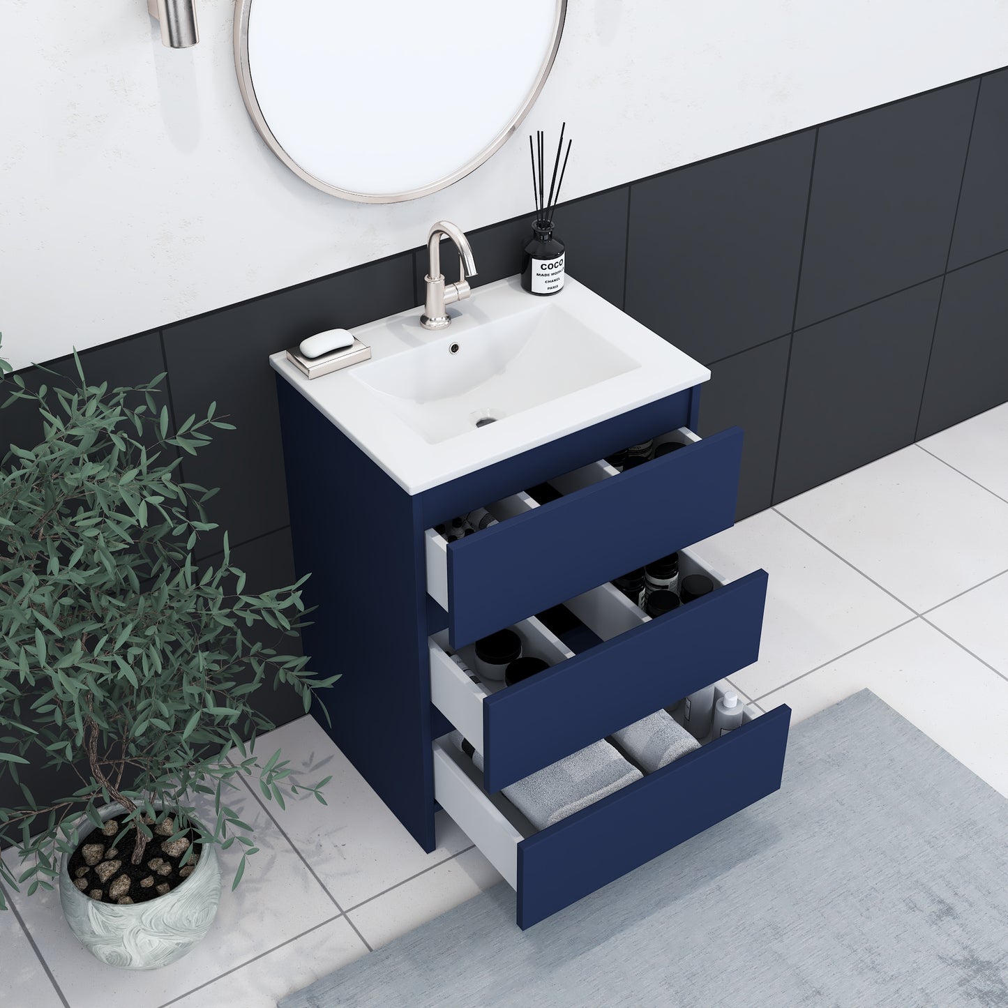 Pepper 24" Bathroom Vanity with integrated counter top