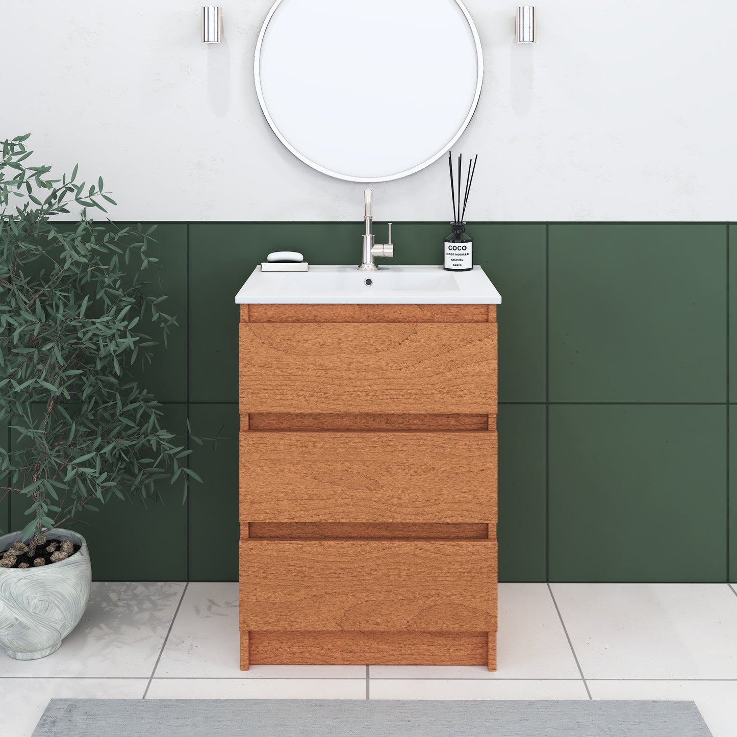 Pepper 24" Bathroom Vanity with integrated counter top