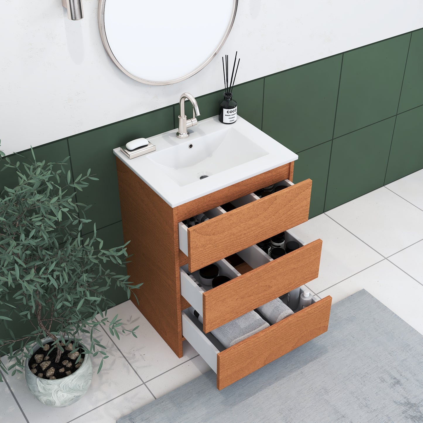 Pepper 24" Bathroom Vanity with integrated counter top