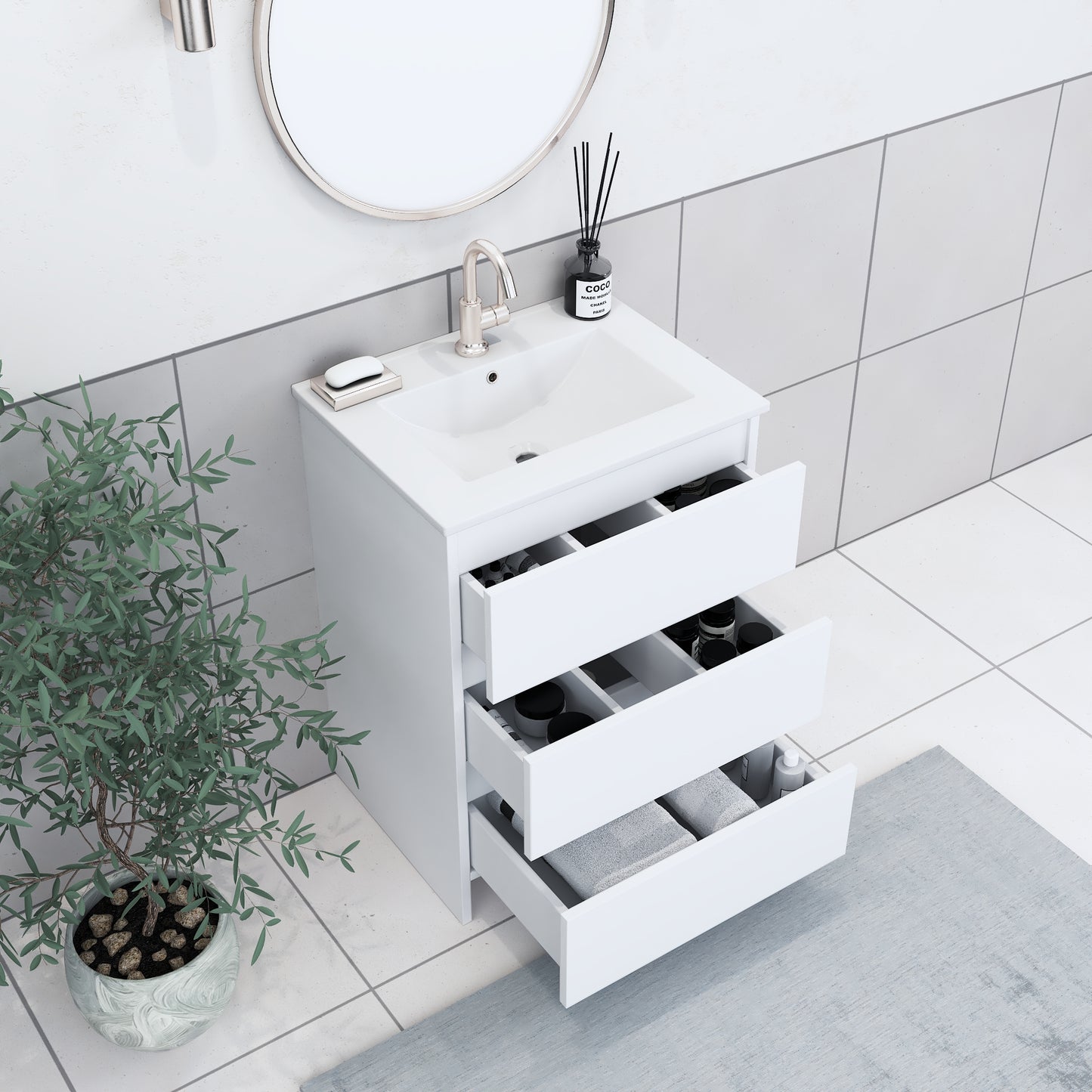 Pepper 24" Bathroom Vanity with integrated counter top