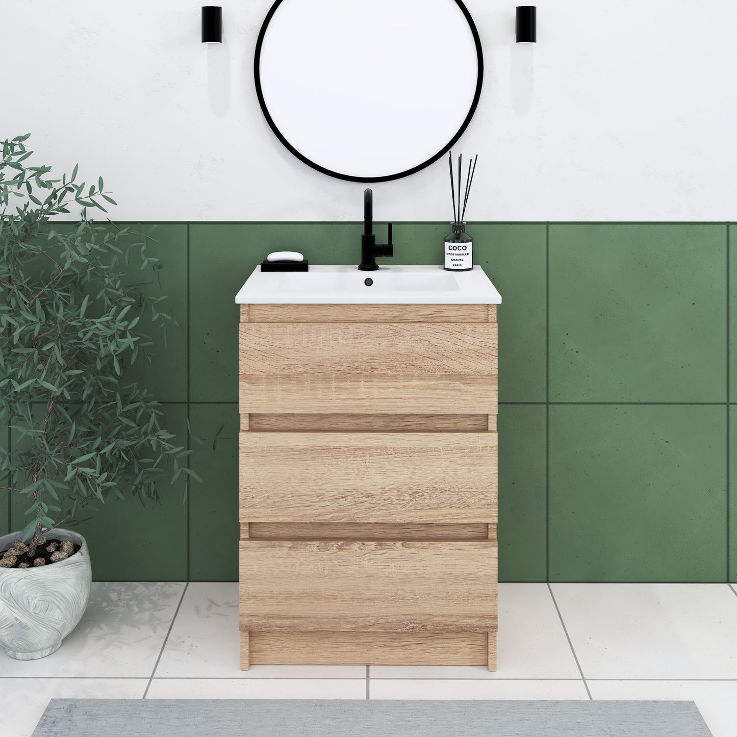 Pepper 24" Bathroom Vanity with integrated counter top