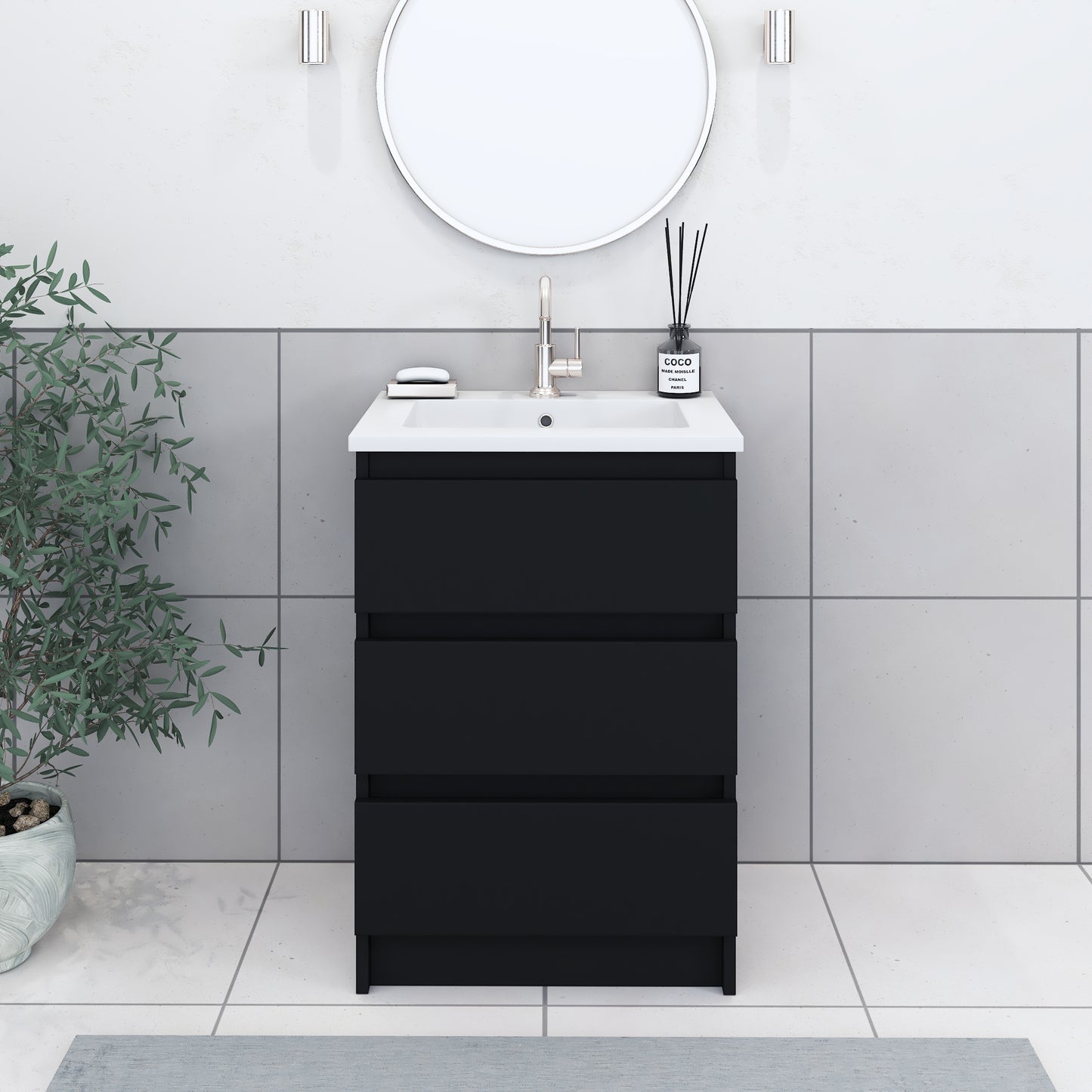 Pepper 24" Bathroom Vanity with integrated counter top
