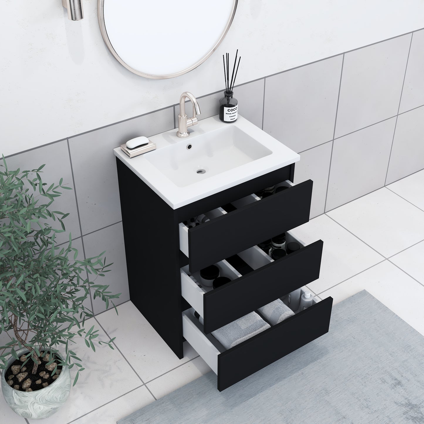 Pepper 24" Bathroom Vanity with integrated counter top